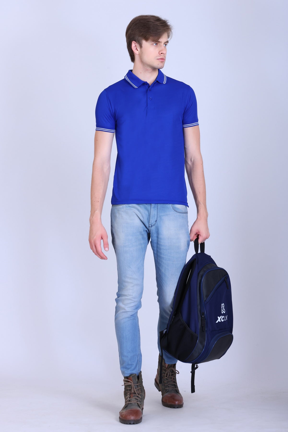Sports Republic Acti Hy:Dry Dryfit Polo T-Shirt in Royal Blue With White Tipping - 6