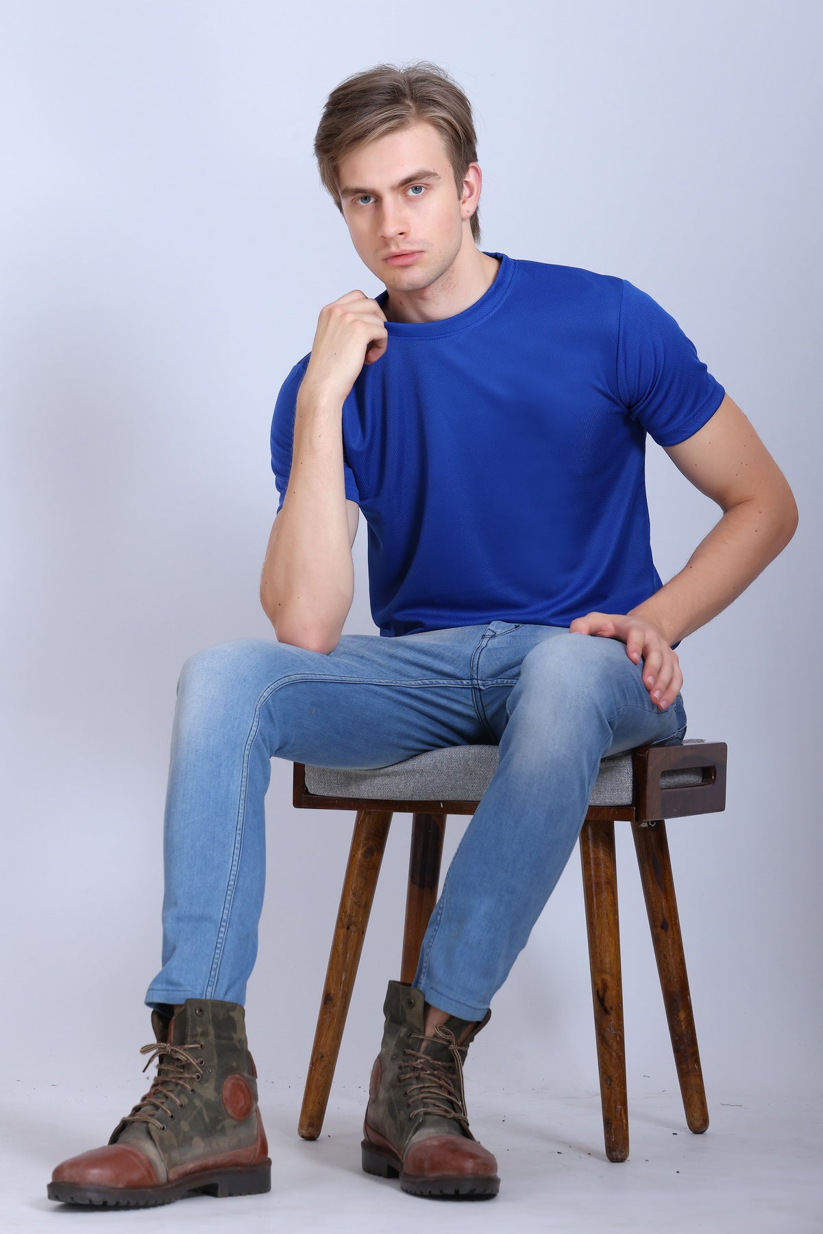 Sports Republic Acti-Runn Dryfit Crew Neck T-Shirt in Royal Blue - 6