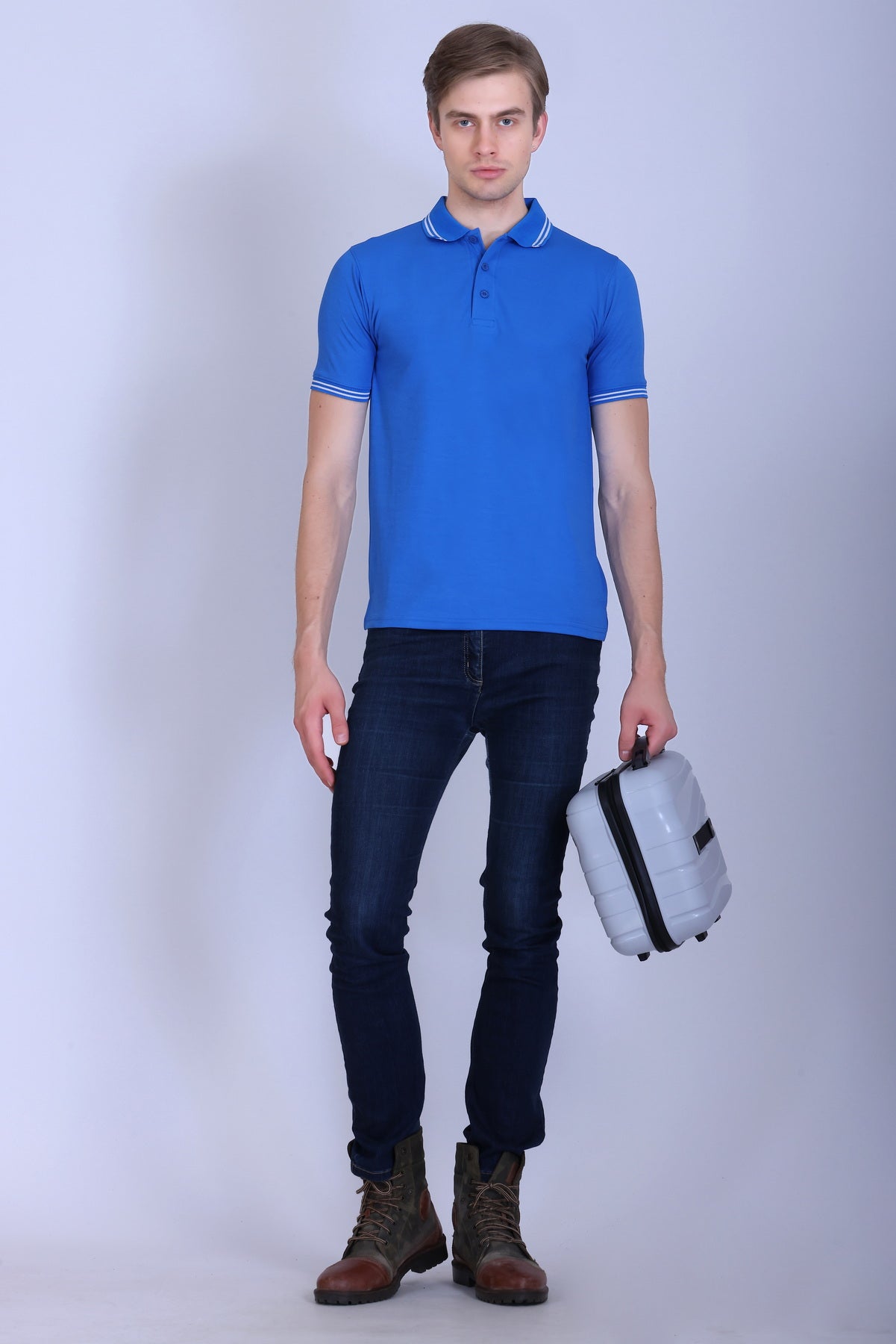 Sports Republic Acti Hy:Dry Dryfit Polo T-Shirt in Turquoise Blue With White Tipping - 6