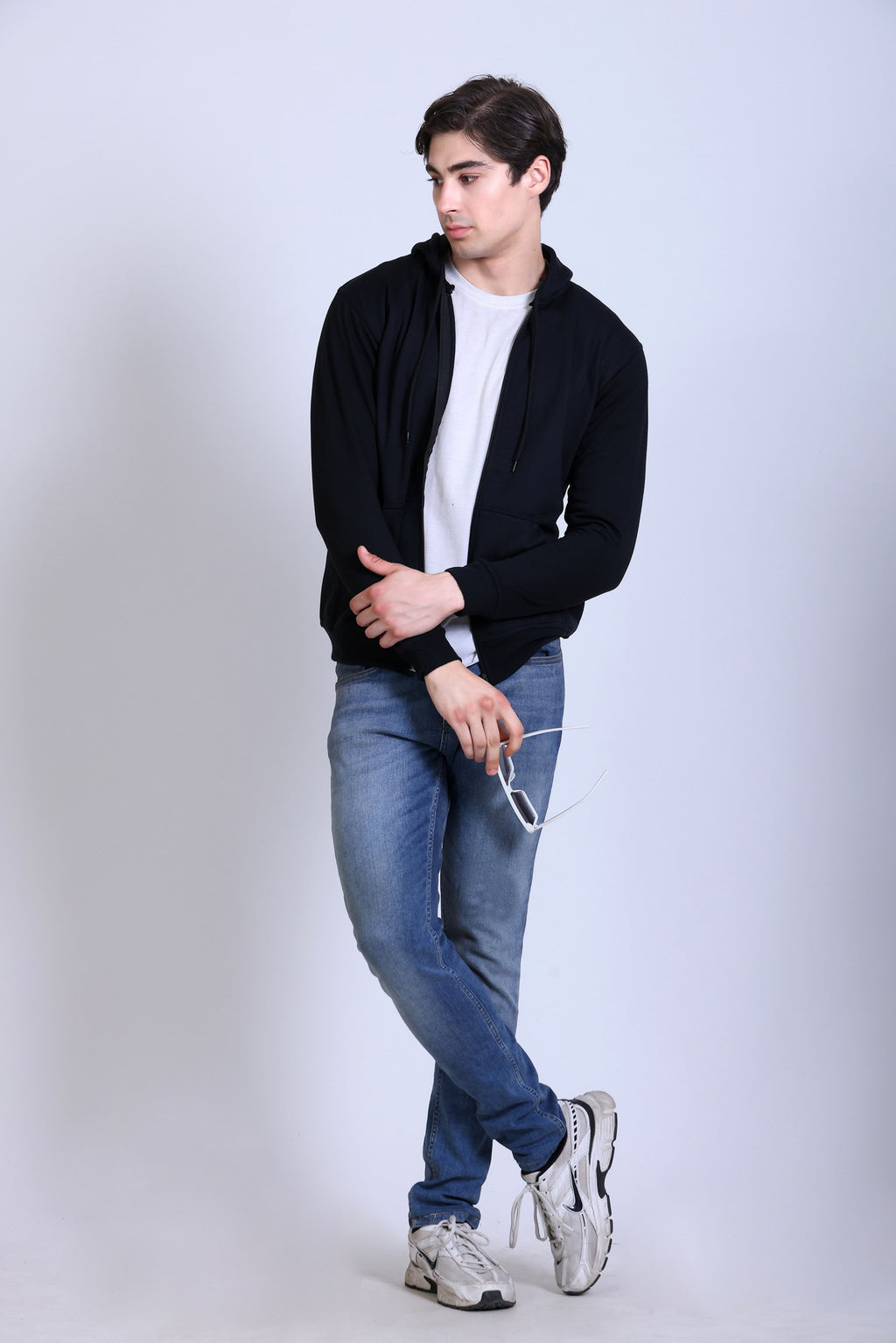 Pikmee Polaris Men's Zipper Hoodie Sweatshirt - Navy Blue