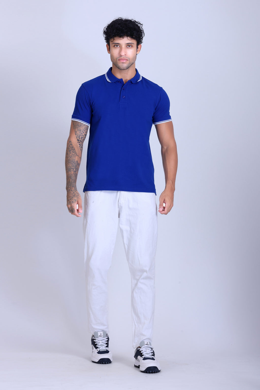 PIKMEE Tipline Polo T-Shirt in Royal Blue with White Tipping - image 7