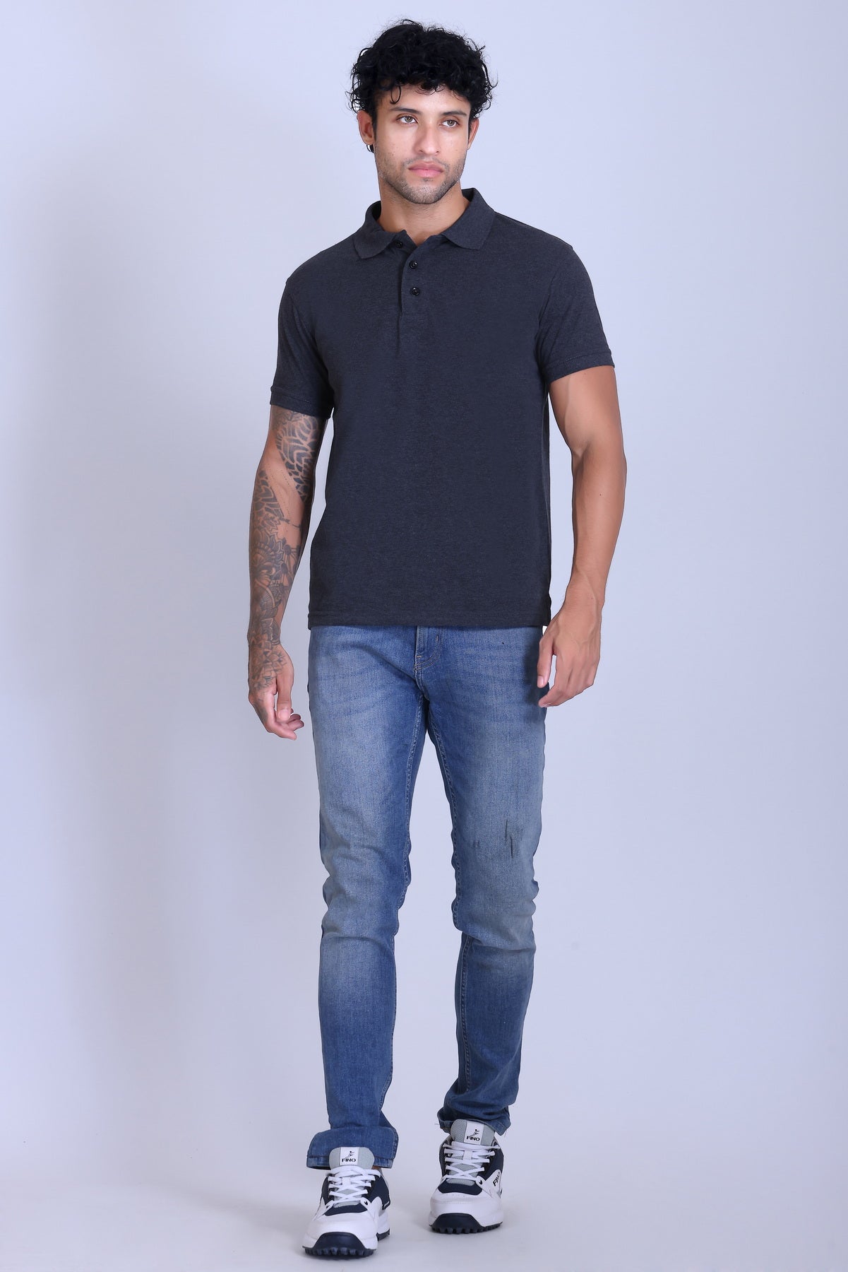 PIKMEE Fastees Polo T-Shirt in Charcoal Grey (Anthra) - image 7
