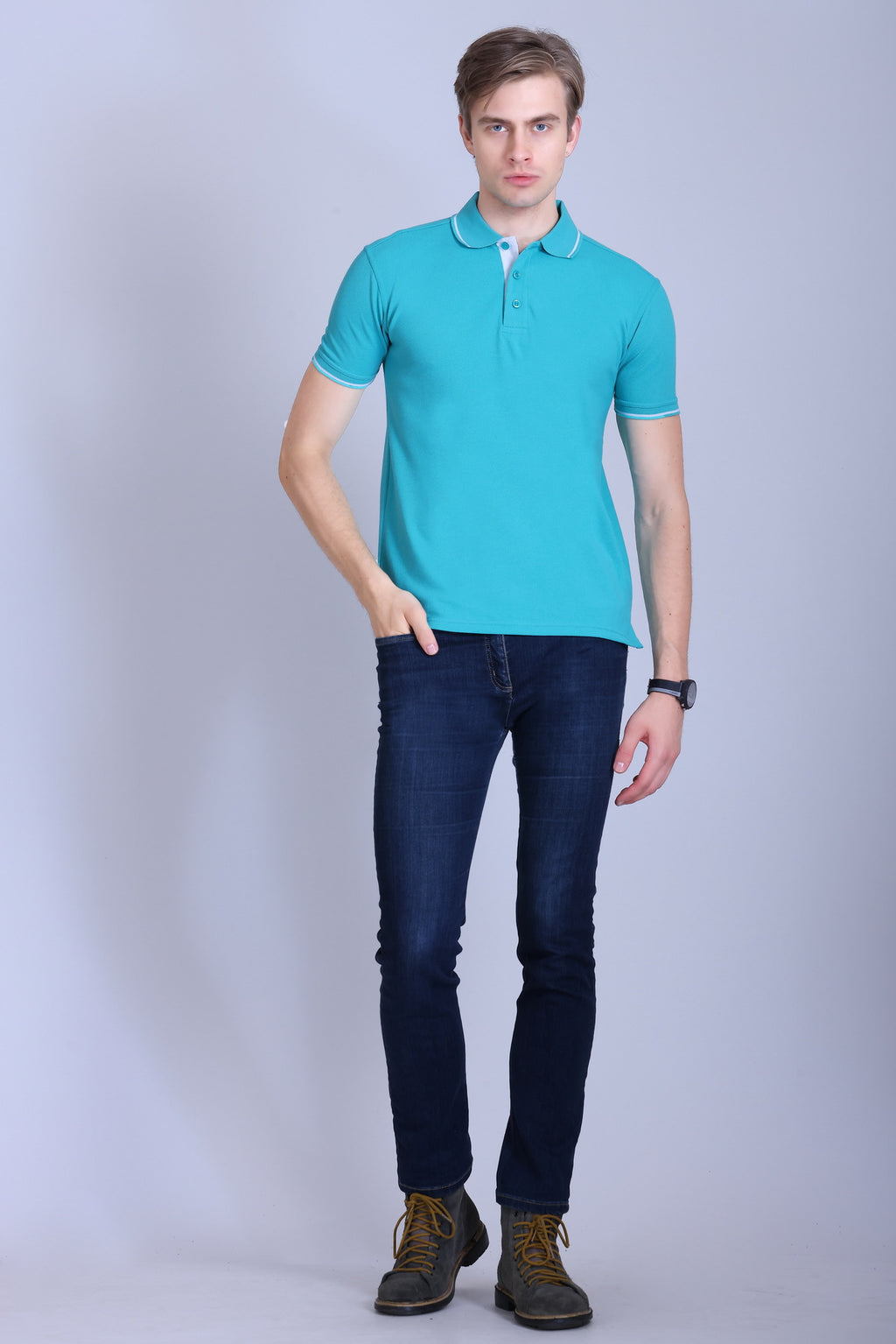 PIKMEE Highline Polo T-Shirt in Electric Green with White - image 7