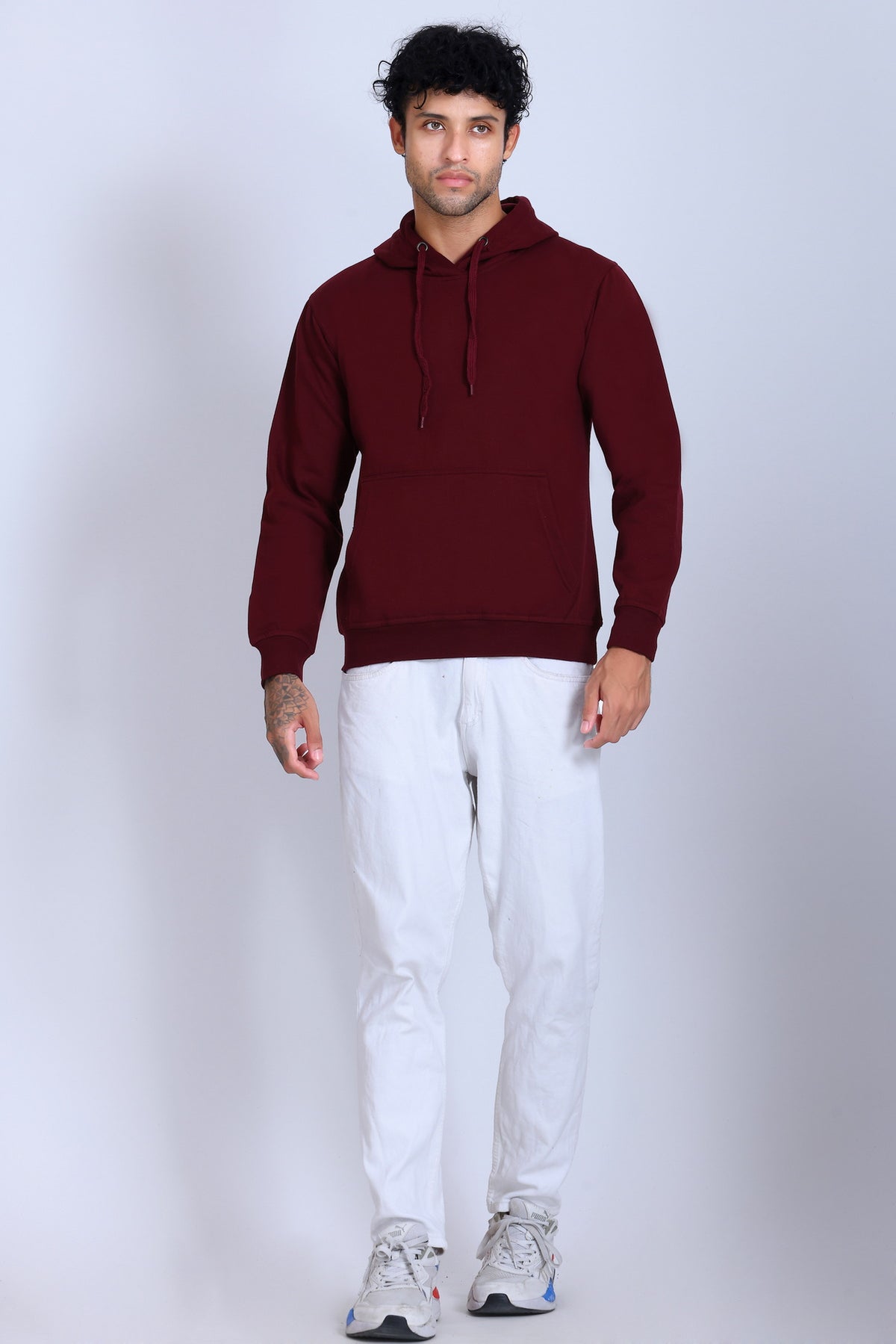 Pikmee Zero Degree Men's Pullover Hooded Sweatshirt - Maroon