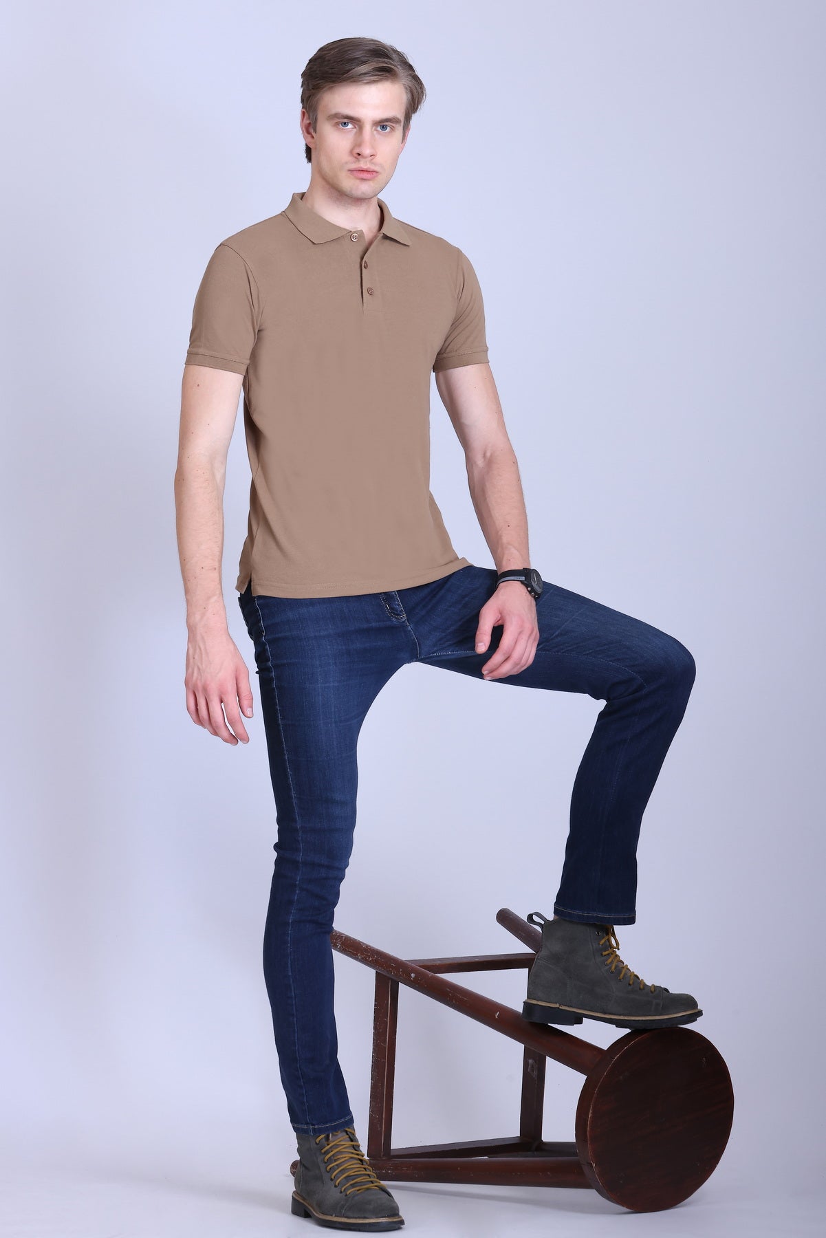 PIKMEE Fastees Polo T-Shirt in Dark Beige - image 7