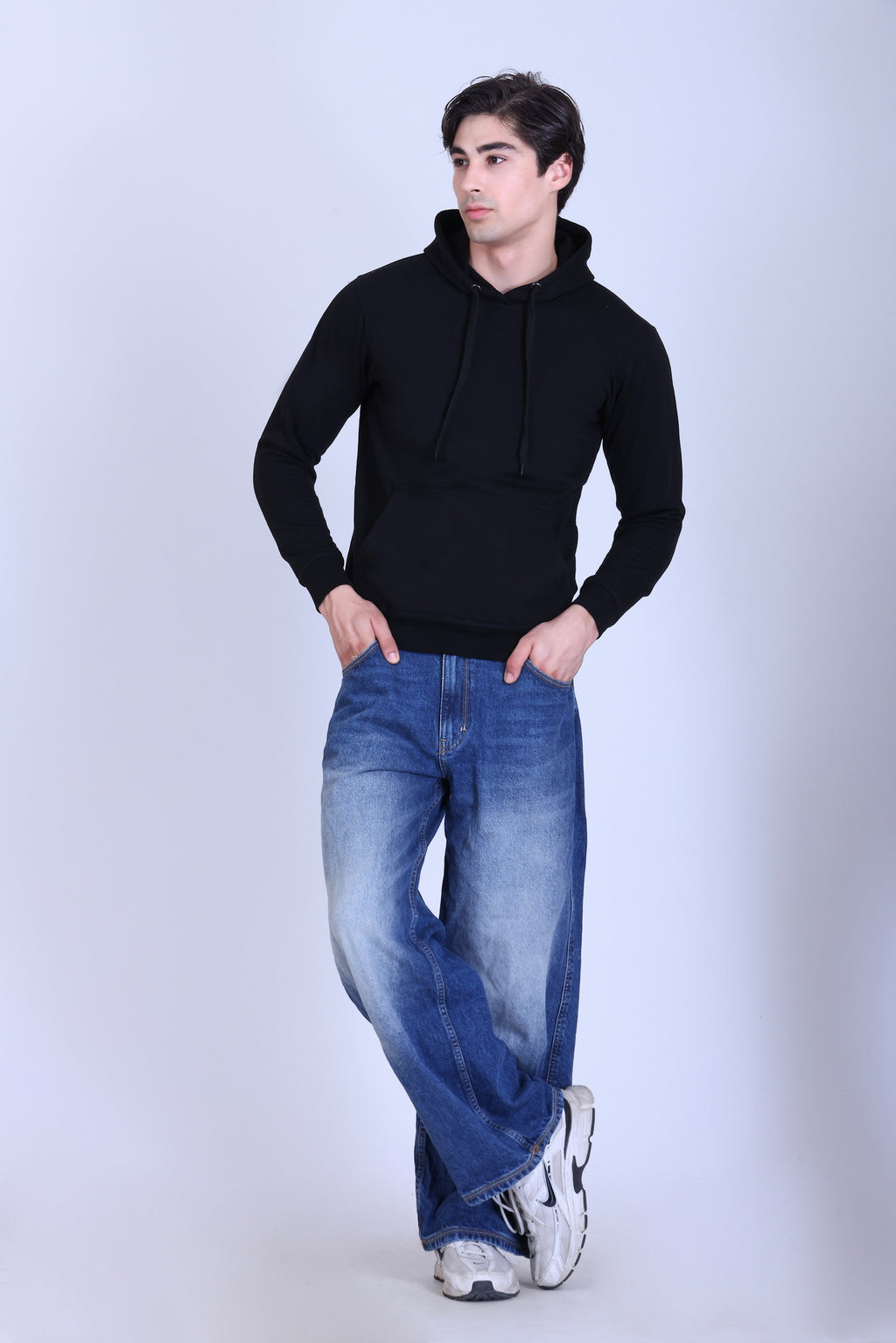 Pikmee Zero Degree Men's Pullover Hooded Sweatshirt - Black