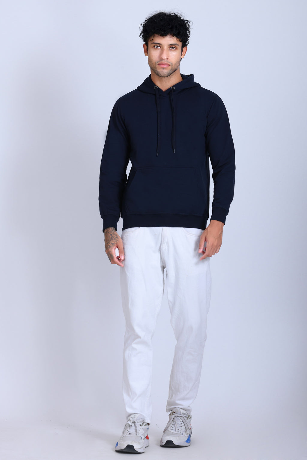Pikmee Zero Degree Men's Pullover Hooded Sweatshirt - Navy