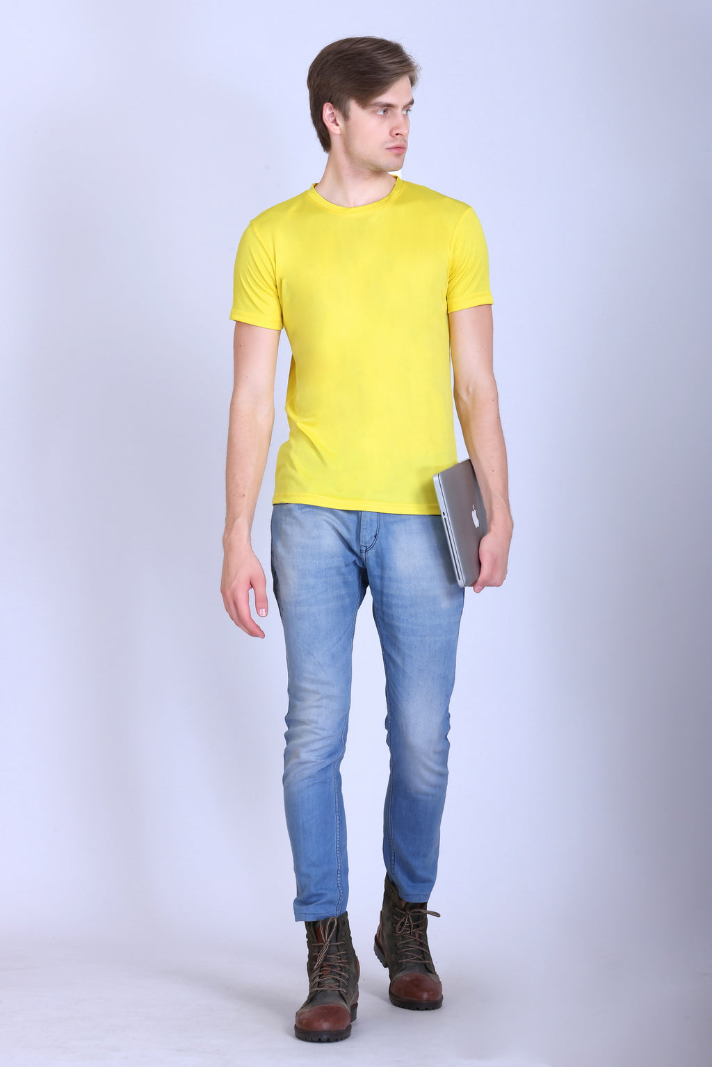 Sports Republic Acti-Runn Dryfit Crew Neck T-Shirt in Golden Yellow - 6