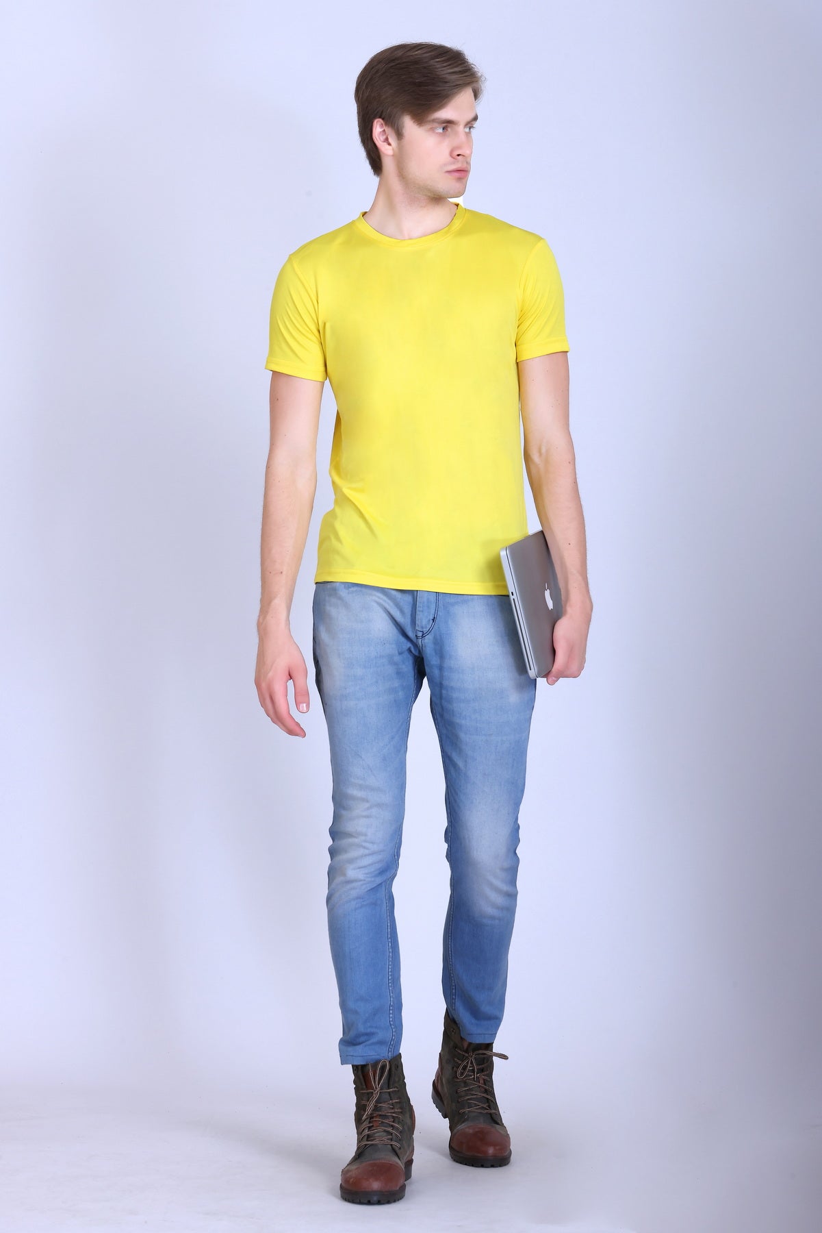 Sports Republic Acti-Runn Dryfit Crew Neck T-Shirt in Golden Yellow - 6