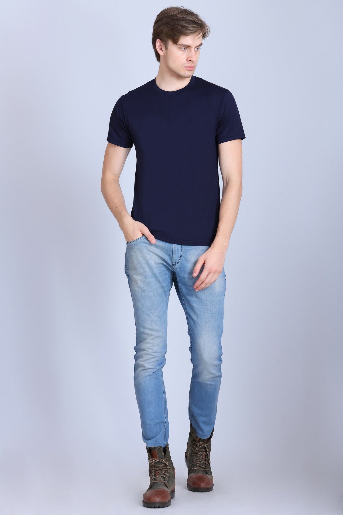 Sports Republic Acti-Runn Dryfit Crew Neck T-Shirt in Navy Blue - 6