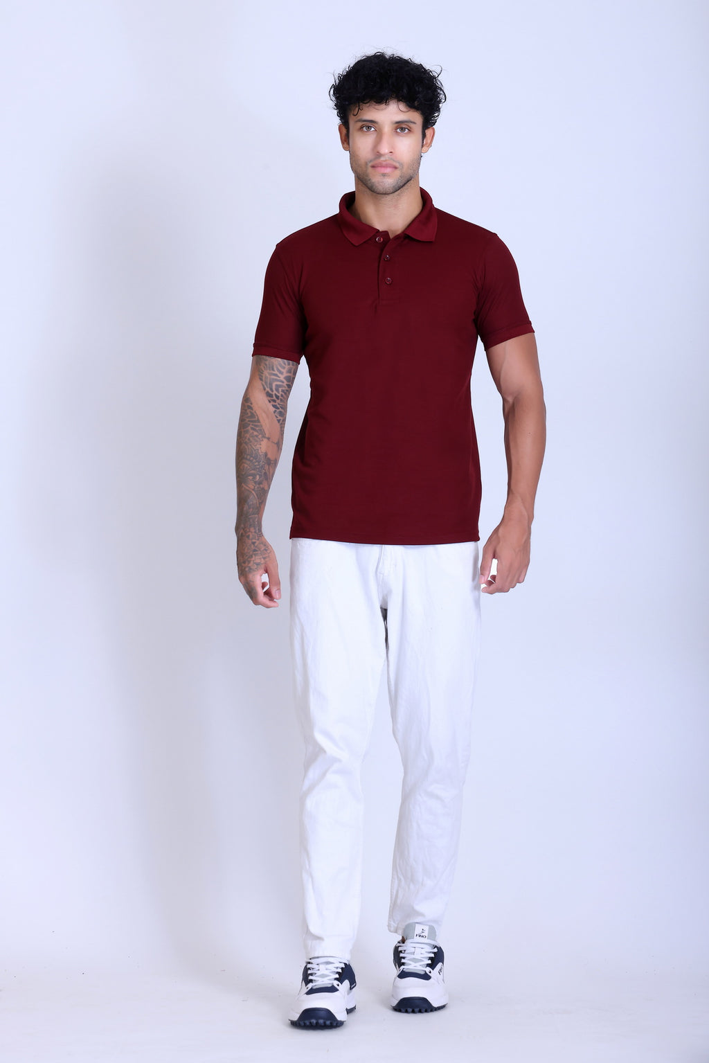 PIKMEE Titlis Polo T-Shirt in Maroon - image 7