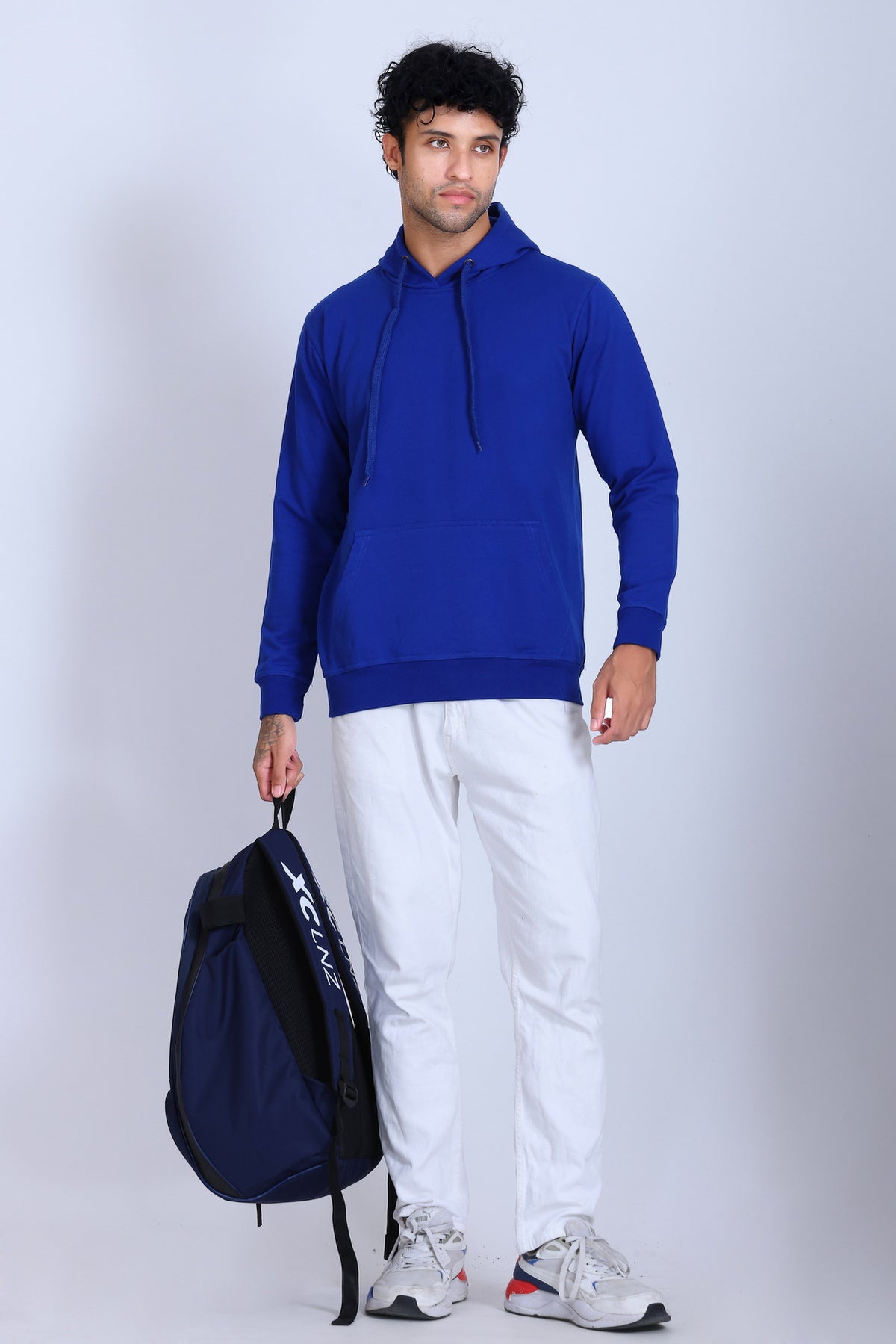 Pikmee Zero Degree Men's Pullover Hooded Sweatshirt - Royal Blue