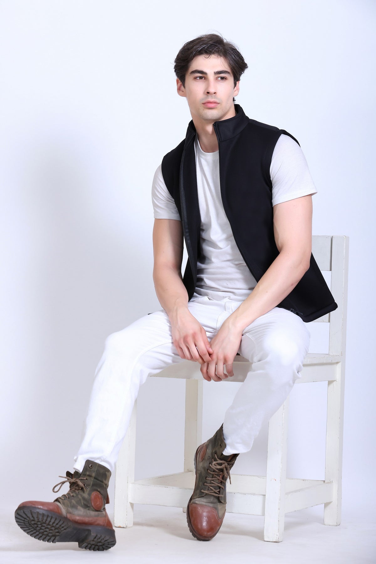 Winbarg Sleeveless Bonded Fleece Men's Jacket - Black