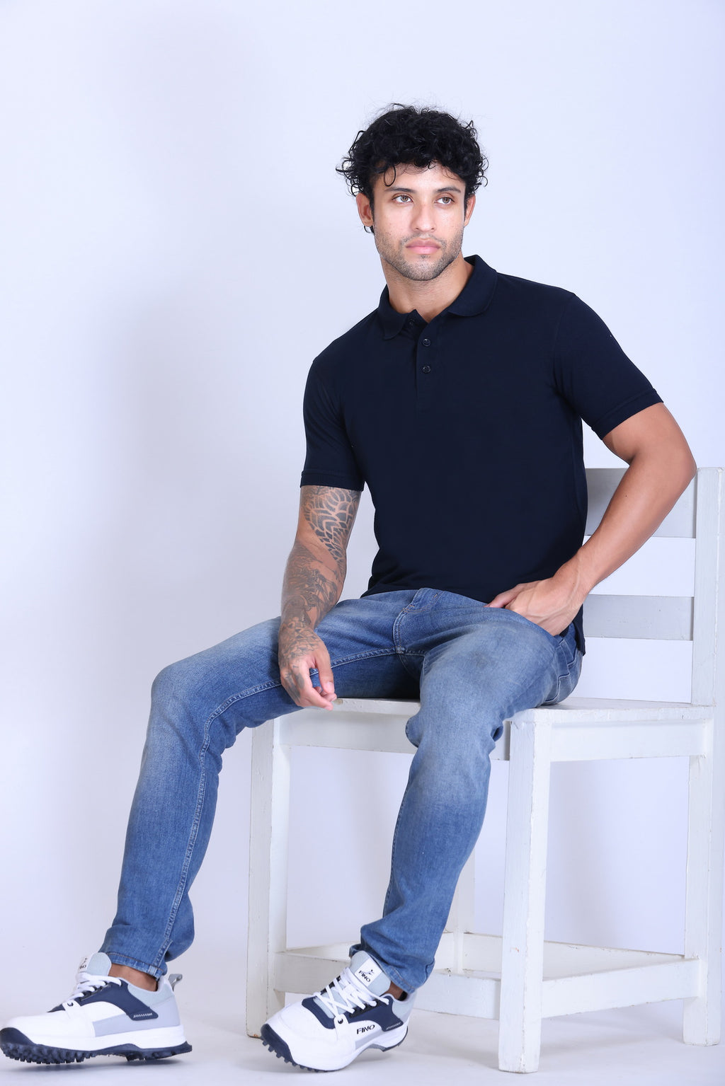 PIKMEE Fastees Polo T-Shirt in Navy Blue - image 7
