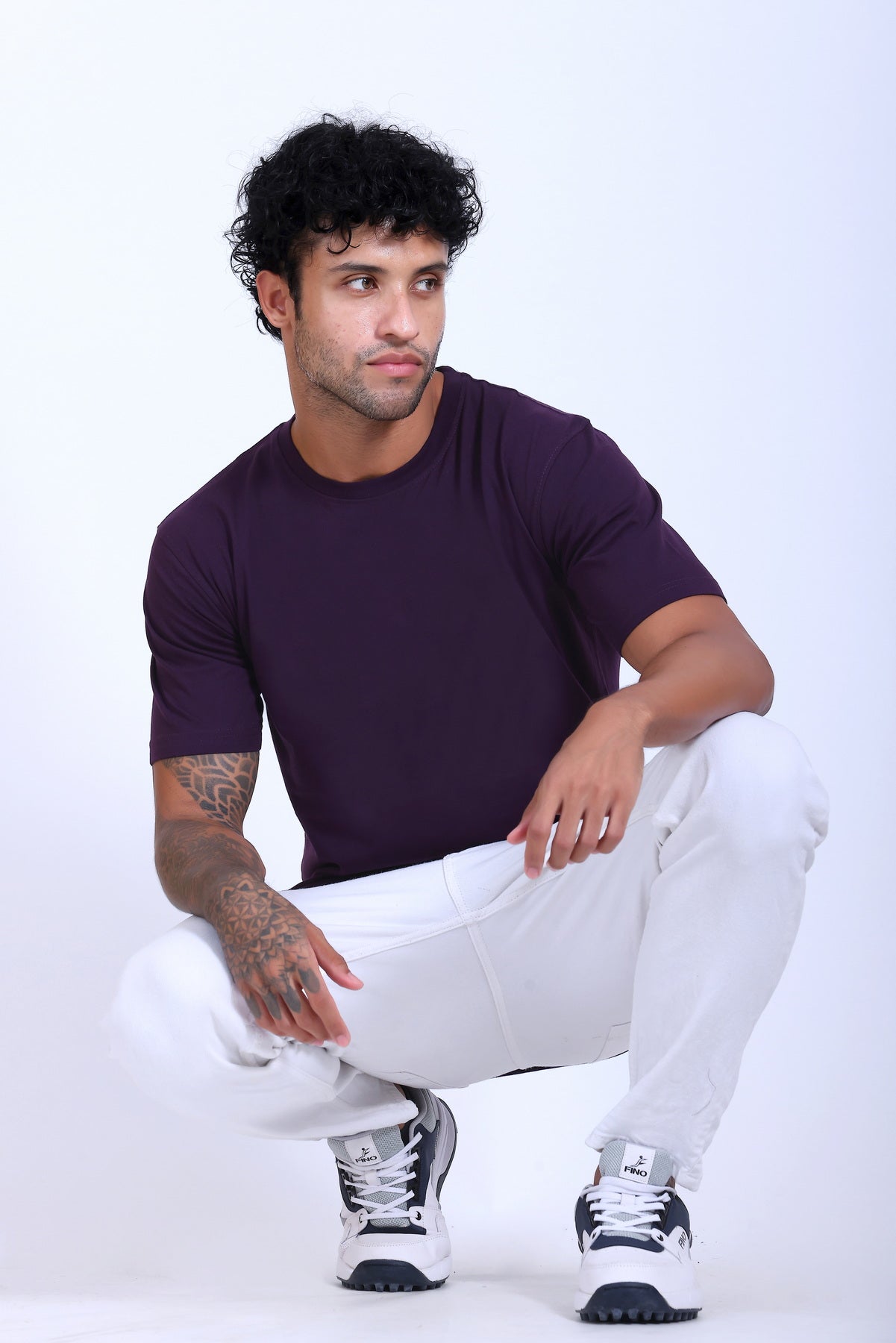 PIKMEE Skinta Bio Wash Crew Neck T-Shirt in Purple - image 7