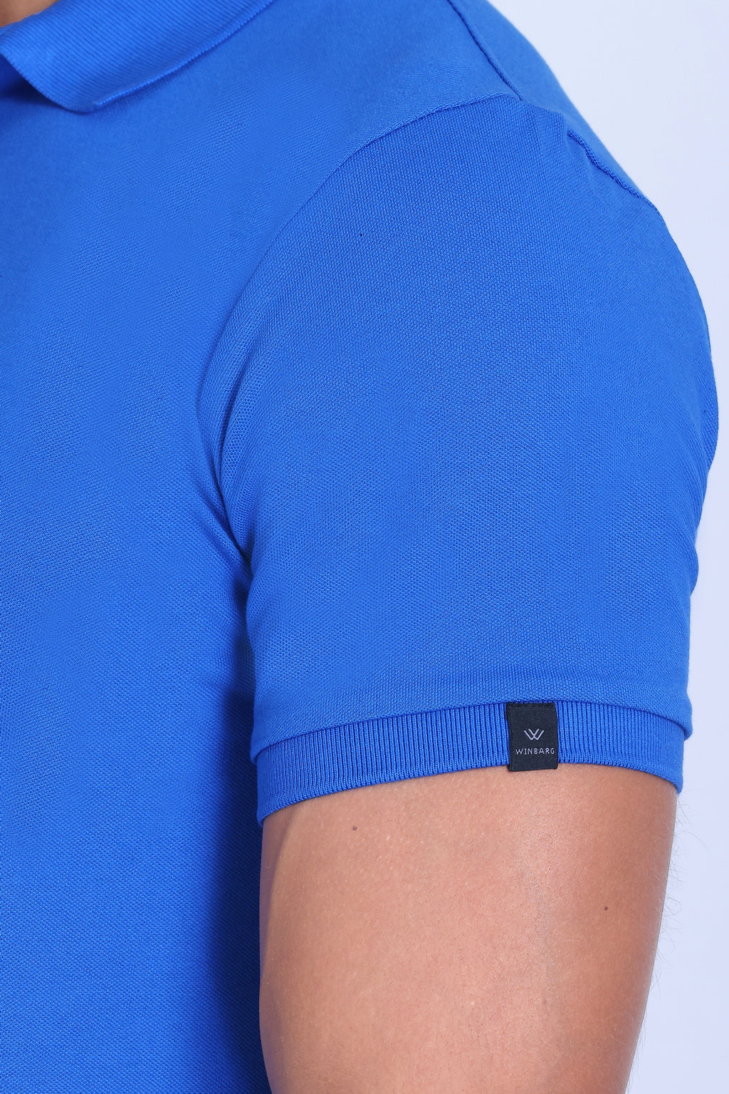 WINBARG Solid Stretch Polo T-Shirt in Cobalt - image 7