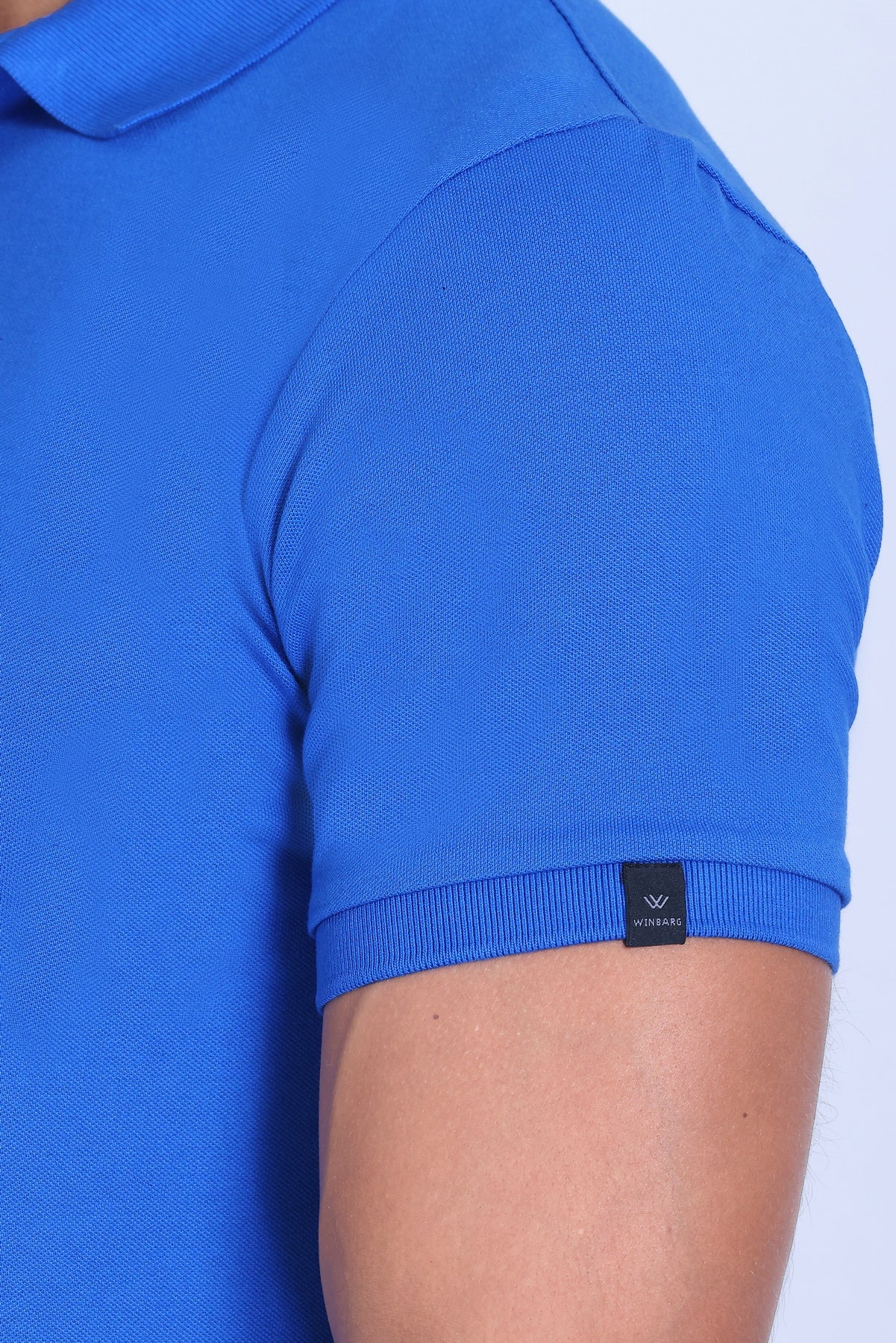 WINBARG Solid Stretch Polo T-Shirt in Cobalt - image 7