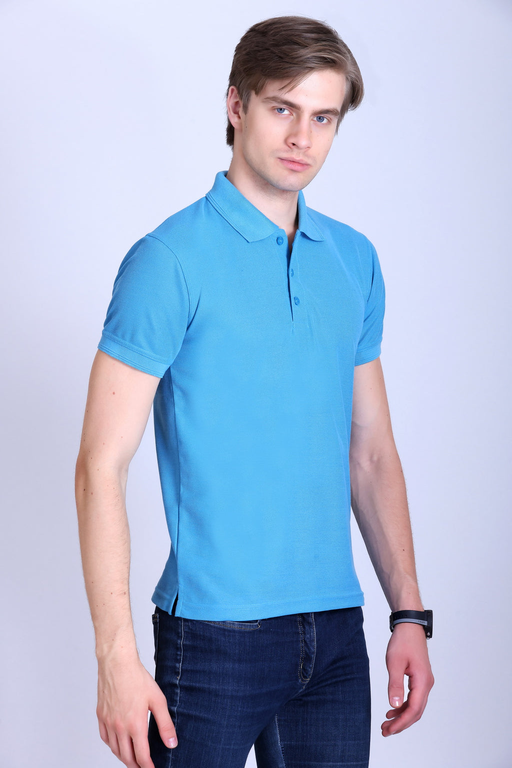 PIKMEE Promo-Tees Polo T-Shirt in Aqua Blue - image 8