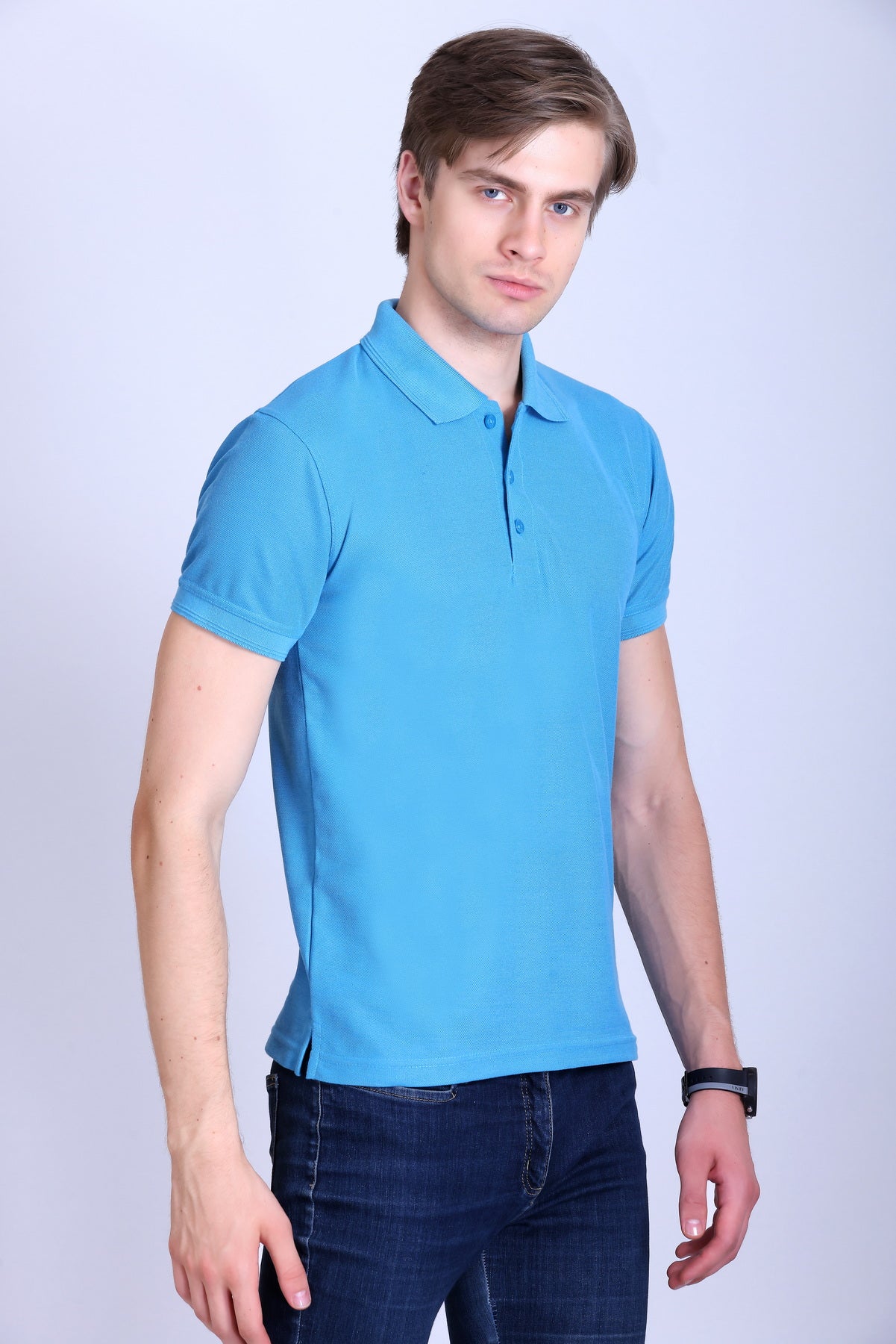 PIKMEE Promo-Tees Polo T-Shirt in Aqua Blue - image 8