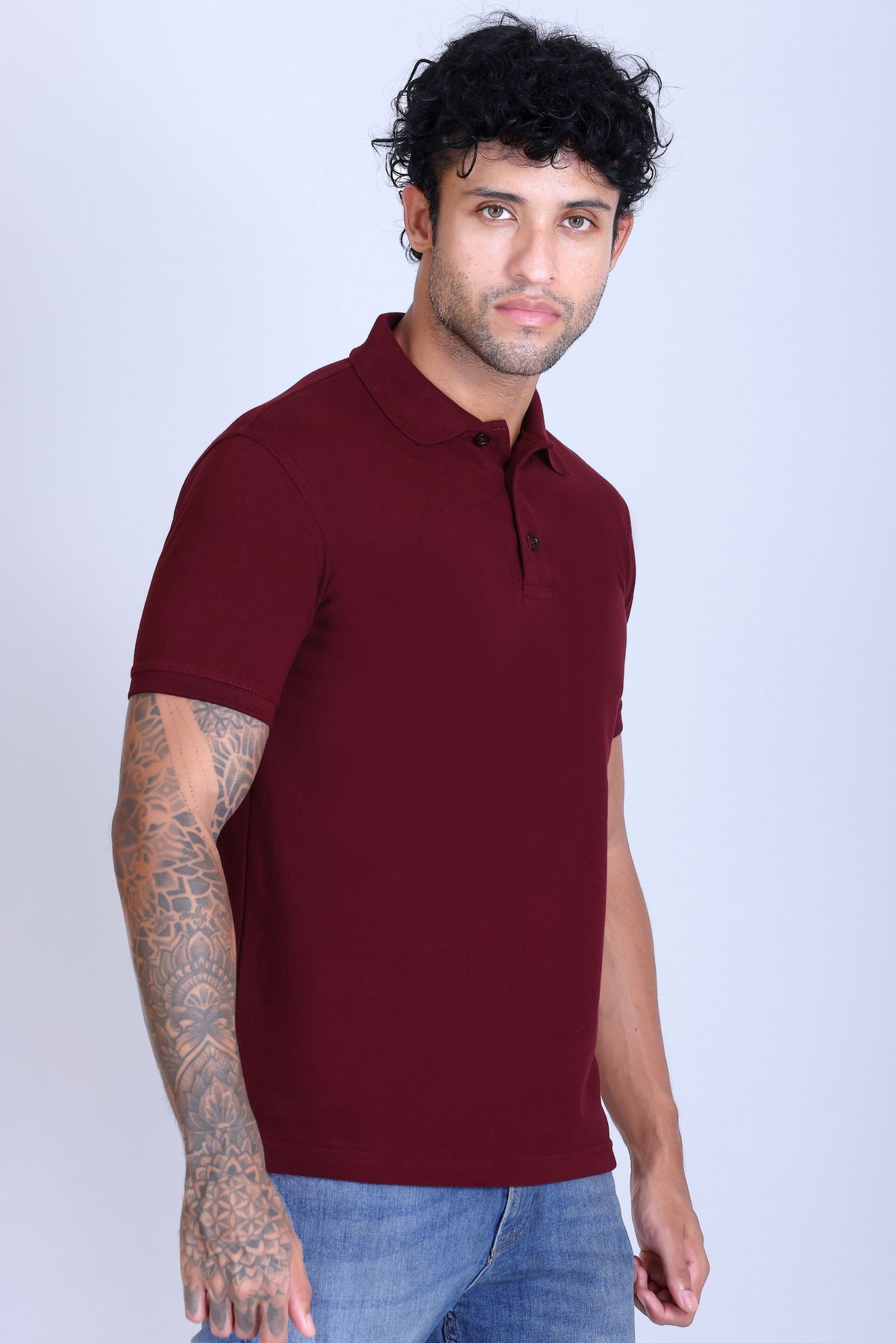 PIKMEE Fastees Polo T-Shirt in Maroon - image 8