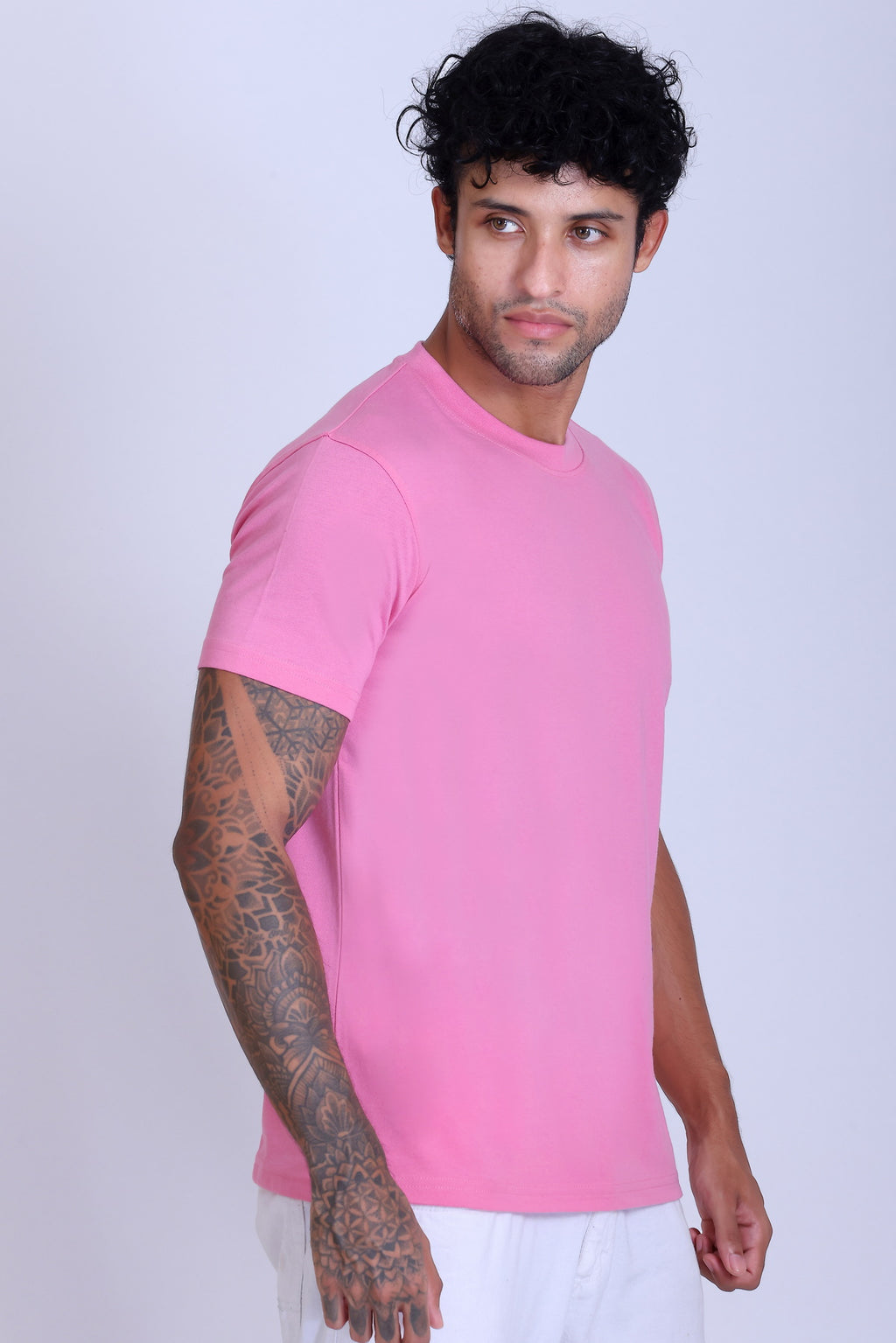 PIKMEE Skinta Bio Wash Crew Neck T-Shirt in Pink - image 8