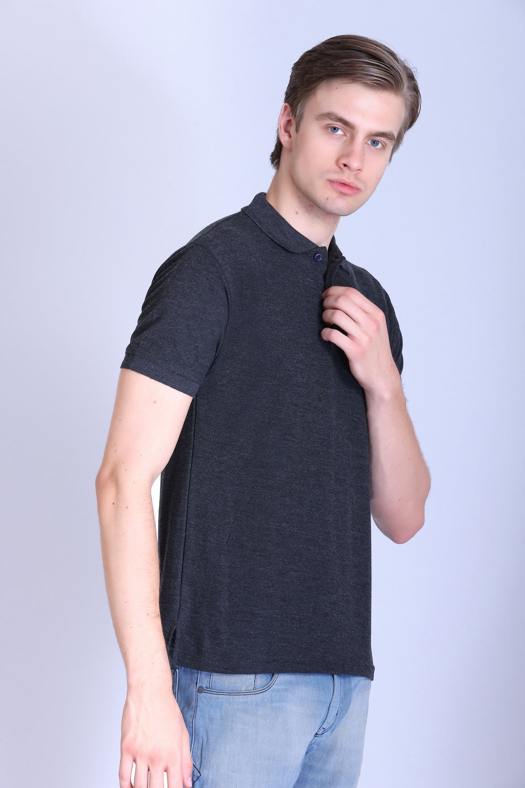 PIKMEE Promo-Tees Polo T-Shirt in Charcoal Grey (Anthra) - image 8