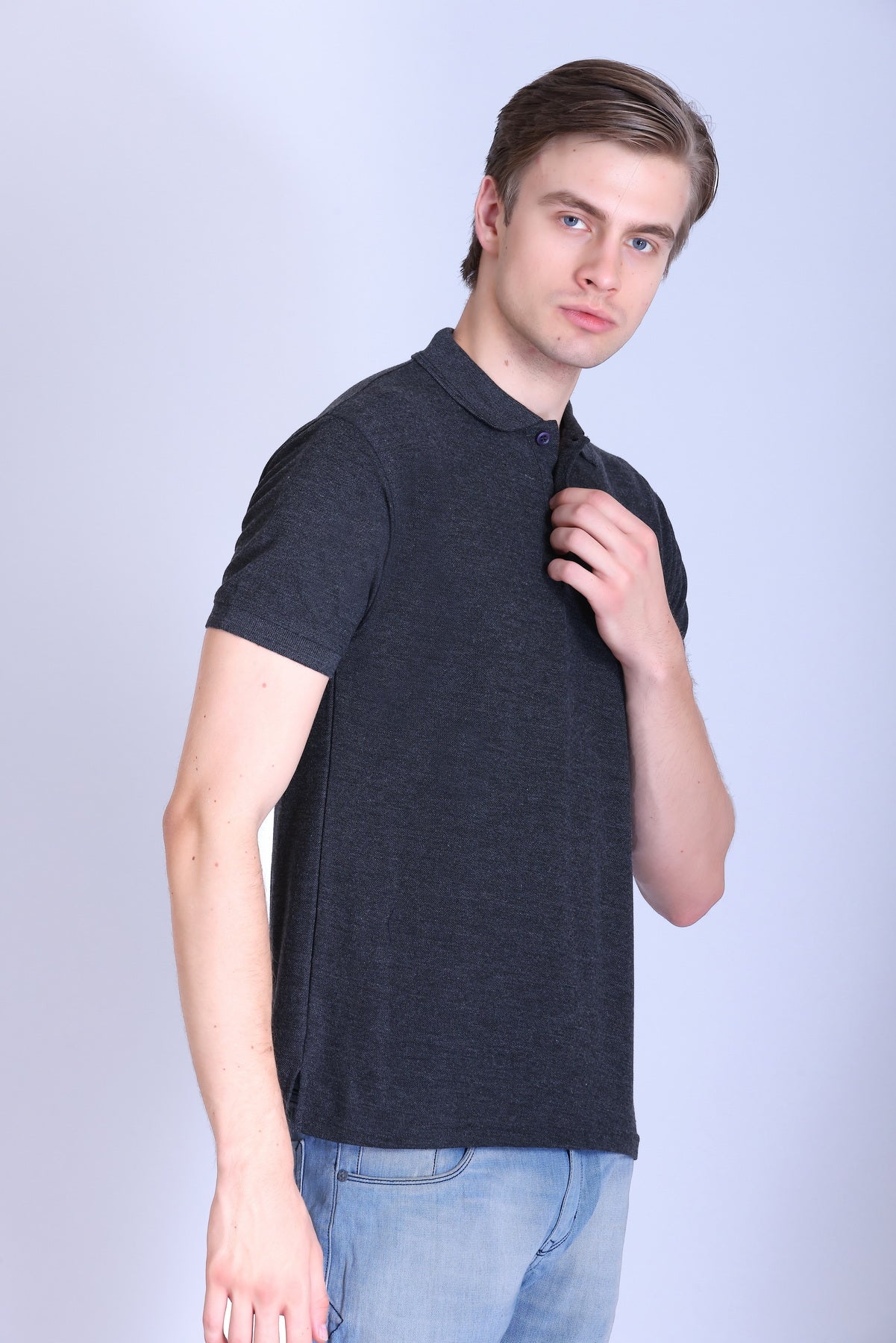 PIKMEE Promo-Tees Polo T-Shirt in Charcoal Grey (Anthra) - image 8