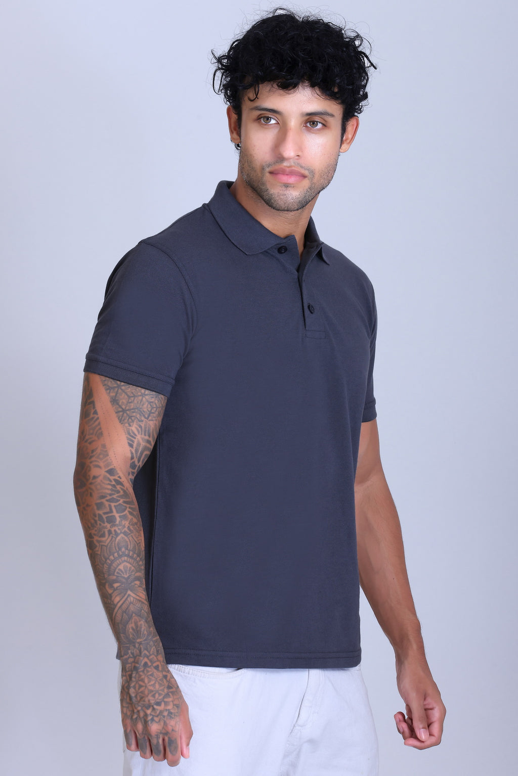 PIKMEE Fastees Polo T-Shirt in Solid Grey - image 8