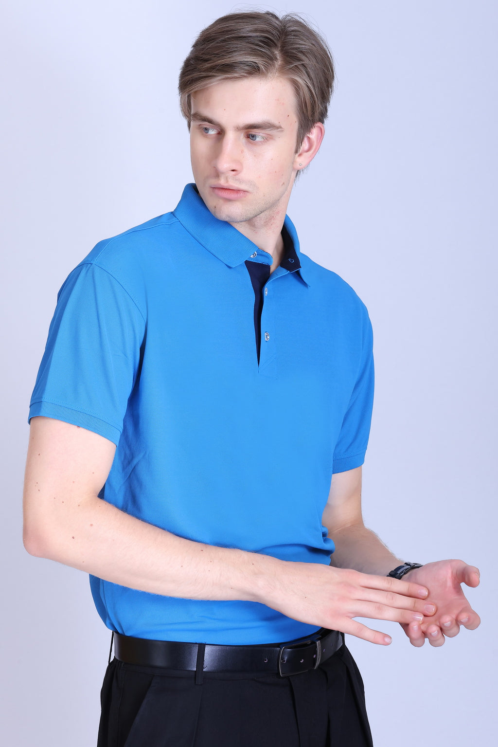 WINBARG Spanish Polo T-Shirt in Dell Blue - image 7