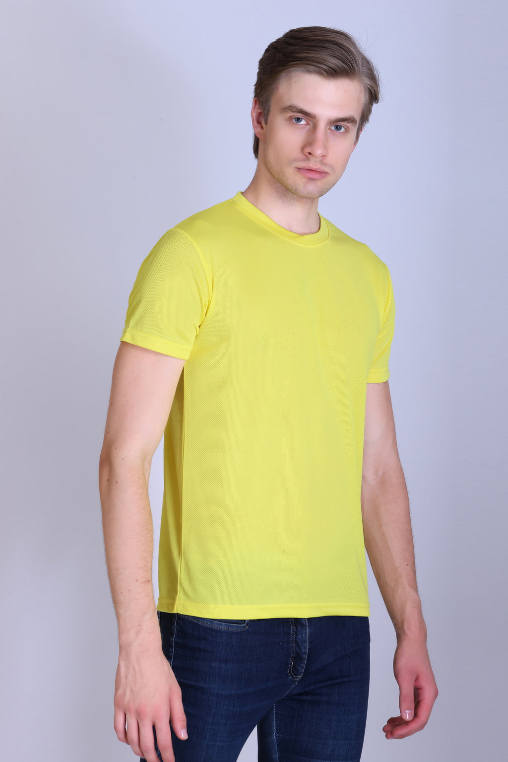 Sports Republic Acti-Runn Dryfit Crew Neck T-Shirt in Lemon Yellow - 7
