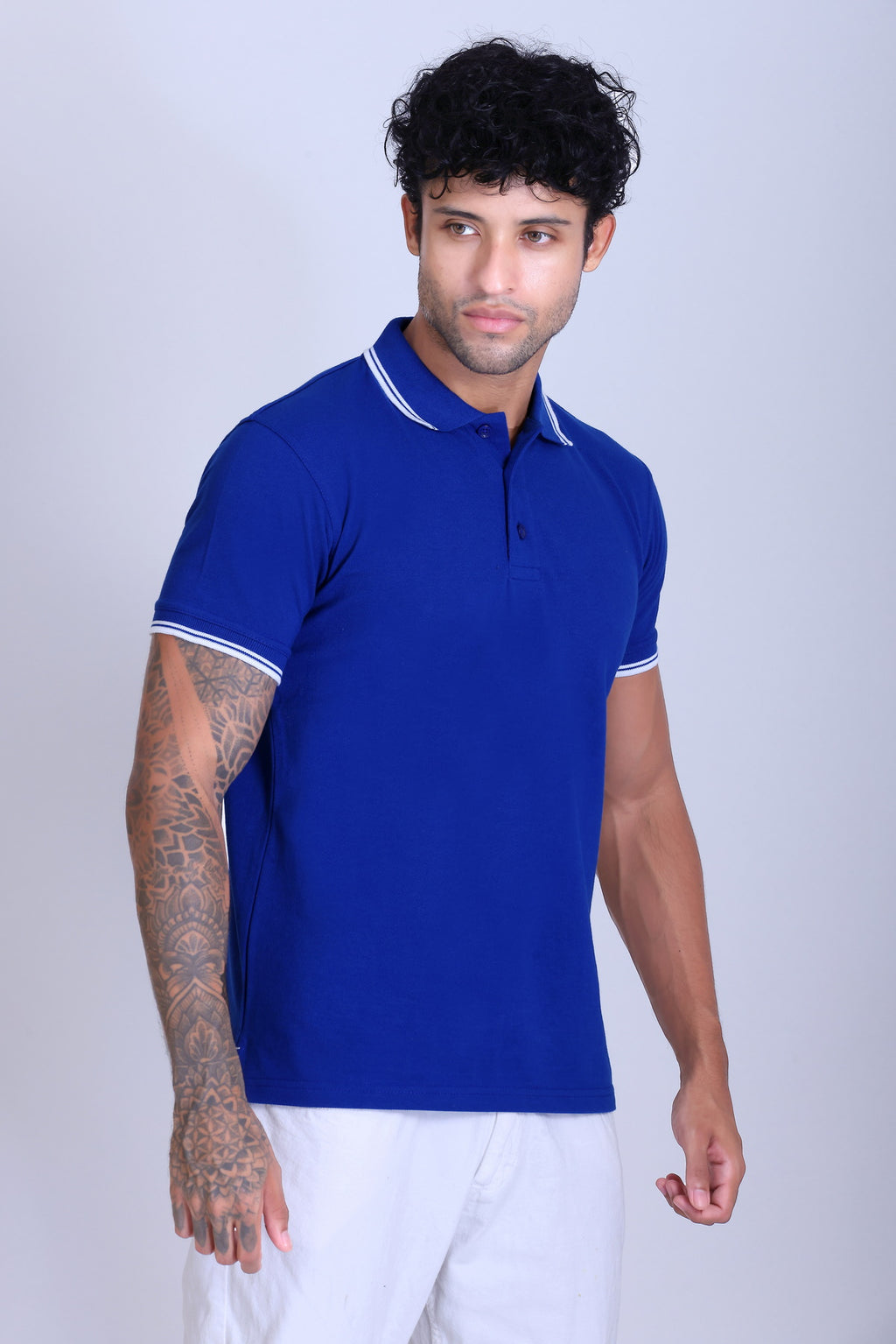 PIKMEE Tipline Polo T-Shirt in Royal Blue with White Tipping - image 8