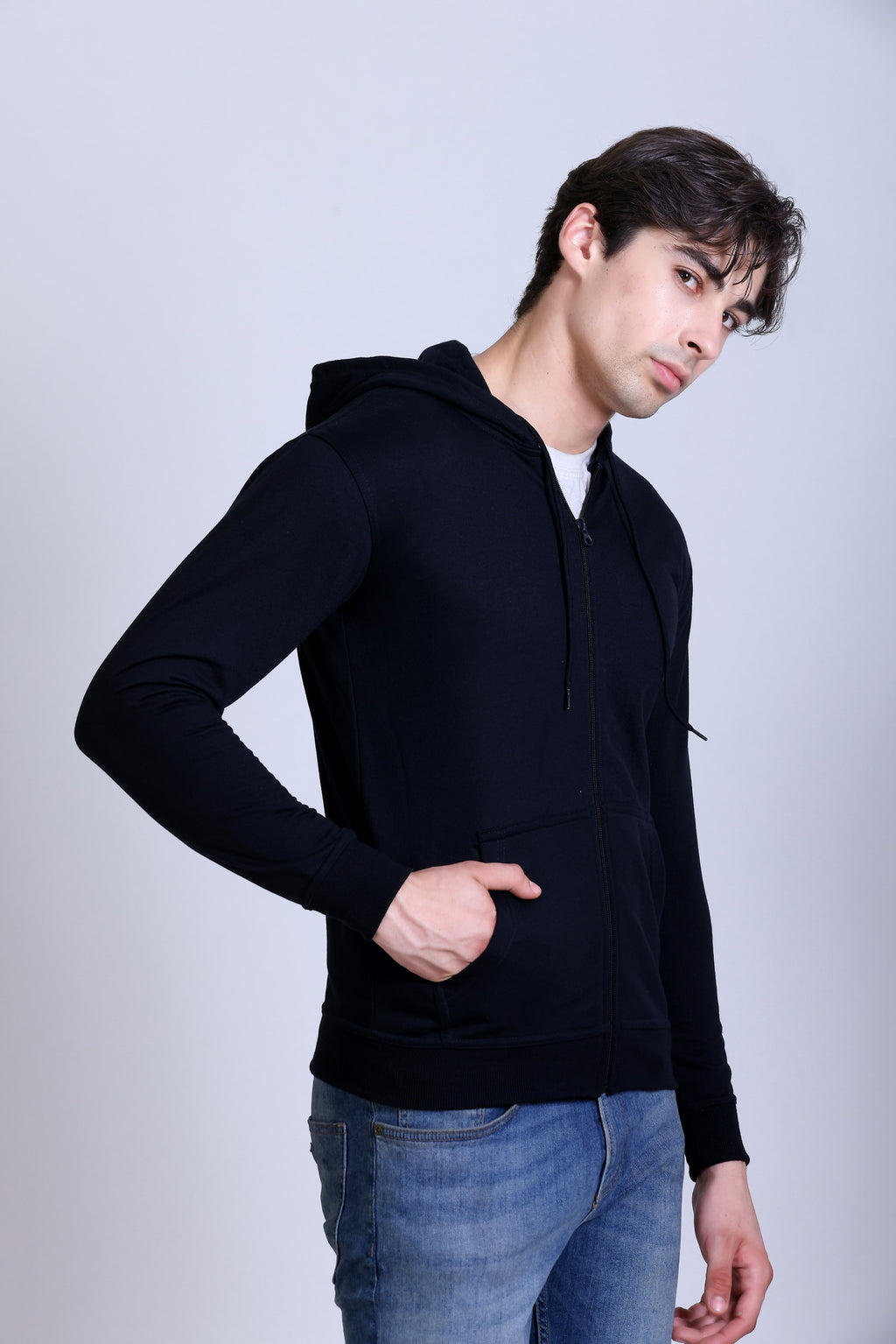 Pikmee Polaris Men's Zipper Hoodie Sweatshirt - Black
