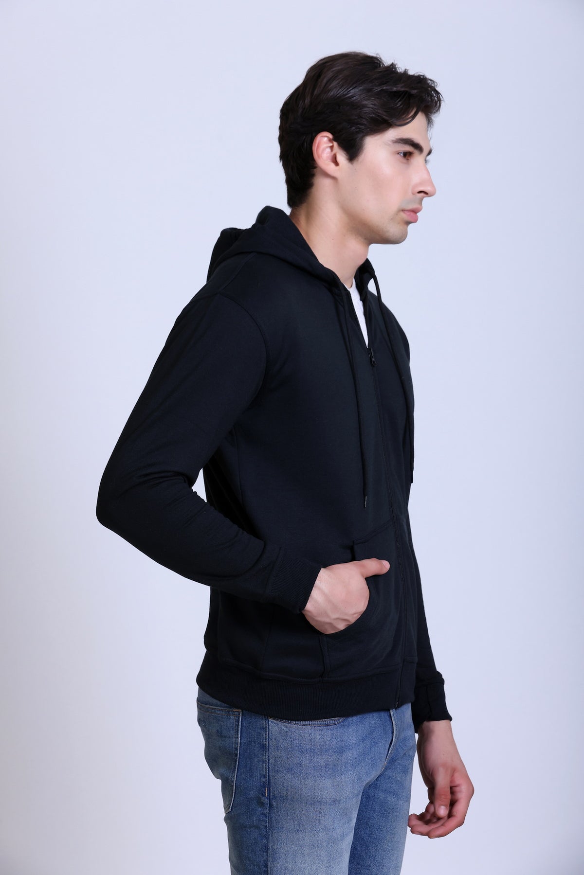 Pikmee Polaris Men's Zipper Hoodie Sweatshirt - Navy Blue