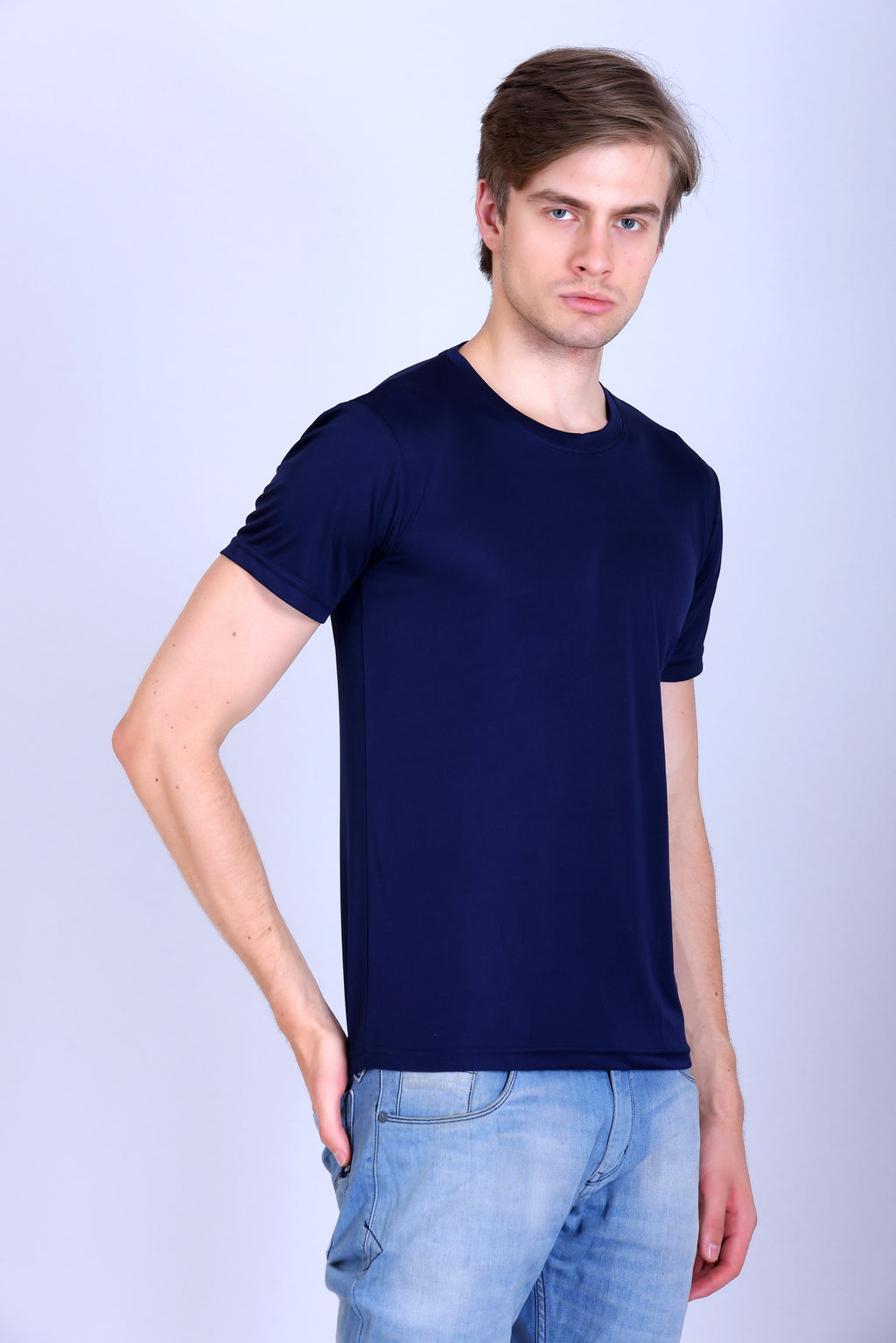 Sports Republic Acti-Go Dryfit Crew Neck T-Shirt in Navy Blue - 7