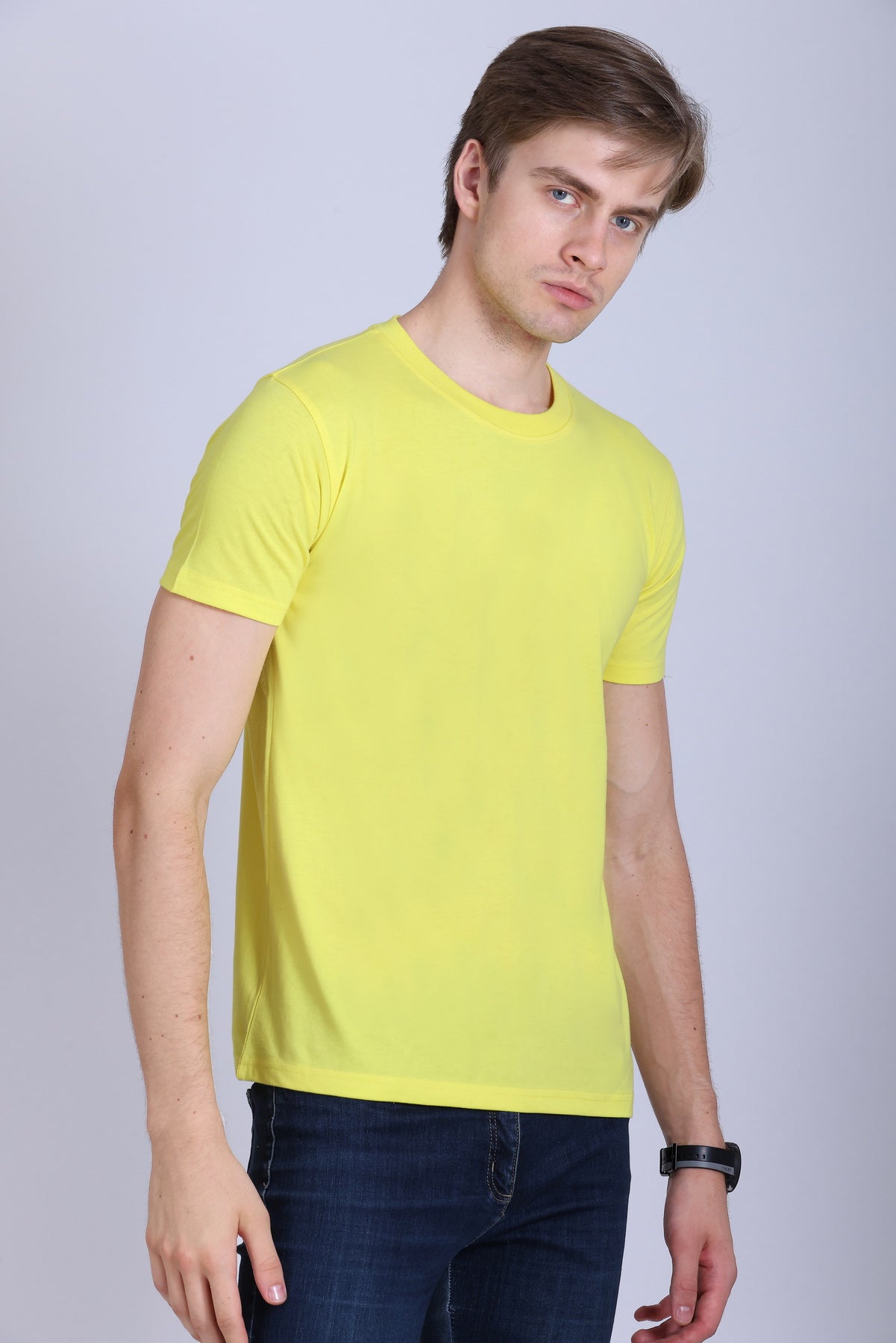 PIKMEE Skinta Bio Wash Crew Neck T-Shirt in Lemon Yellow - image 8
