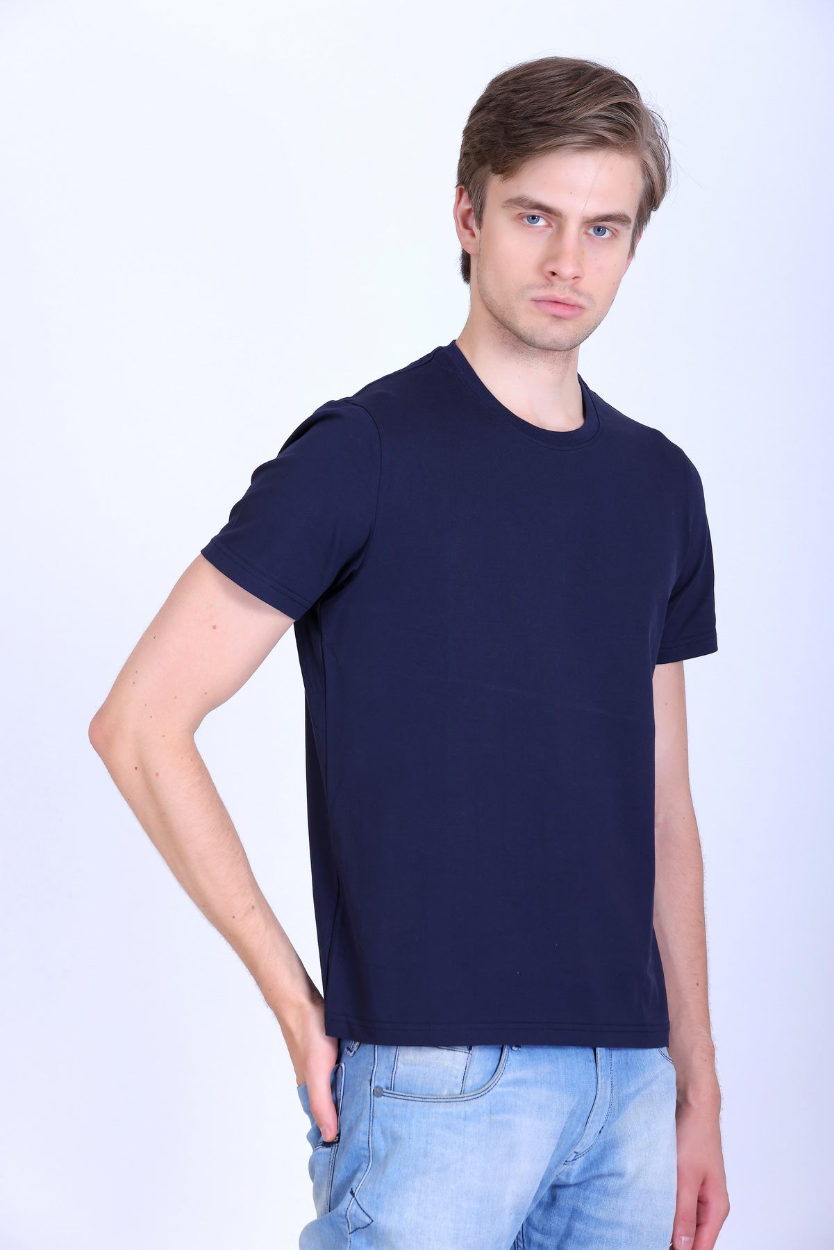 WINBARG Crew Neck T-Shirt in Navy - image 7