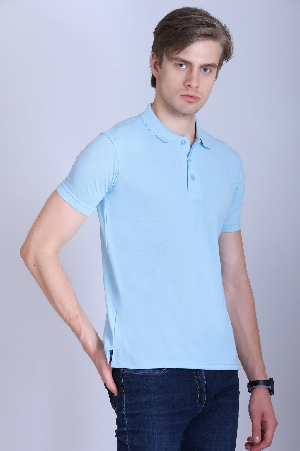 PIKMEE Fastees Polo T-Shirt in Ice Blue - image 8