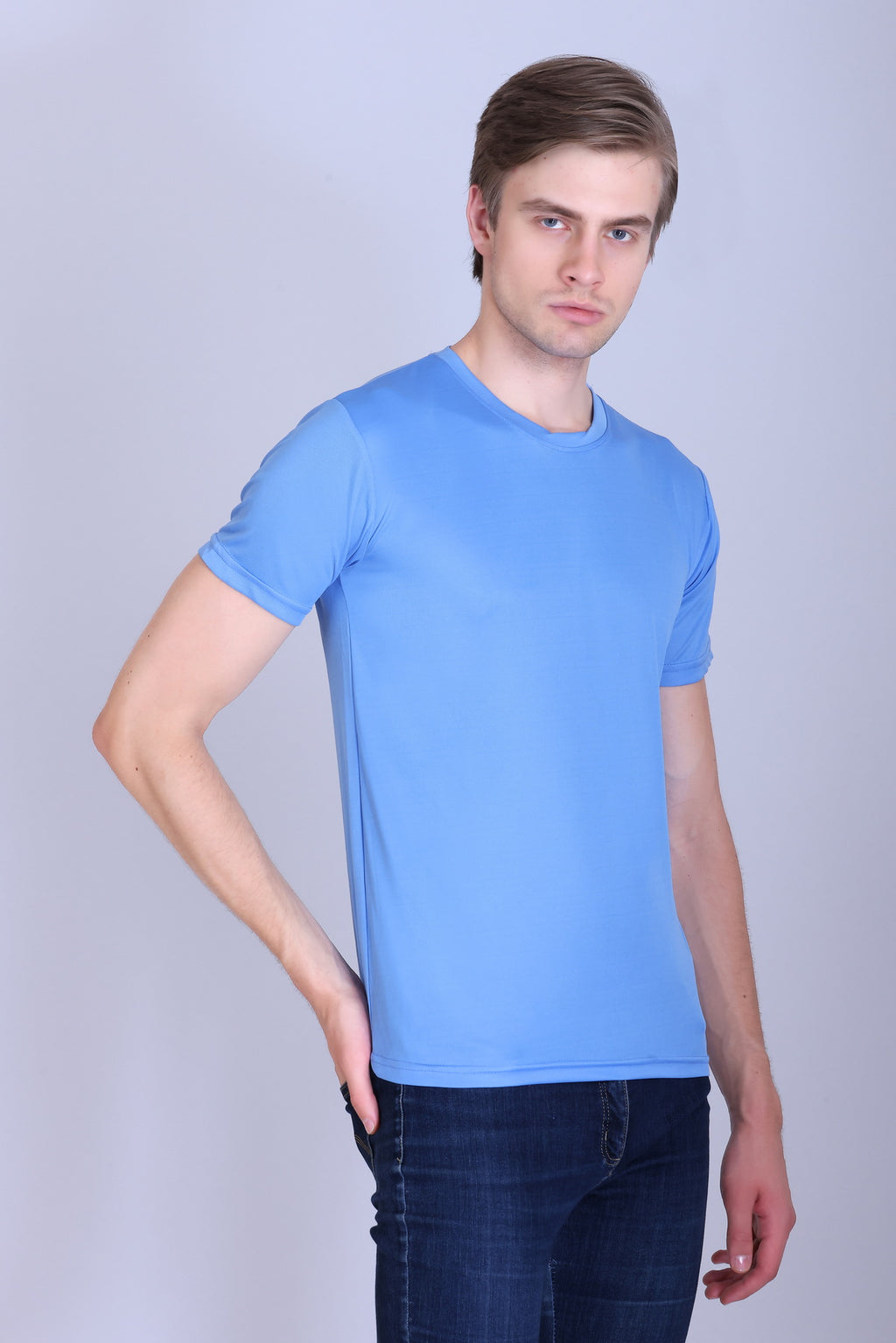 Sports Republic Acti-Go Dryfit Crew Neck T-Shirt in Sky Blue - 7