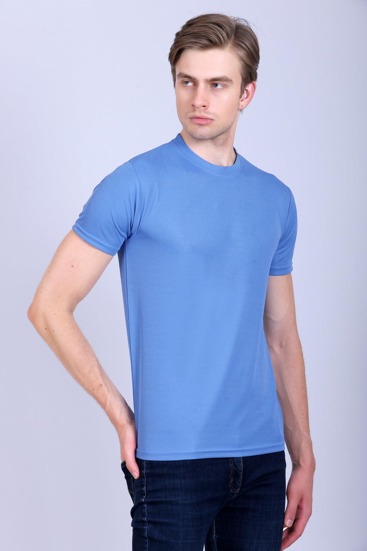 Sports Republic Acti-Runn Dryfit Crew Neck T-Shirt in Sky Blue - 7