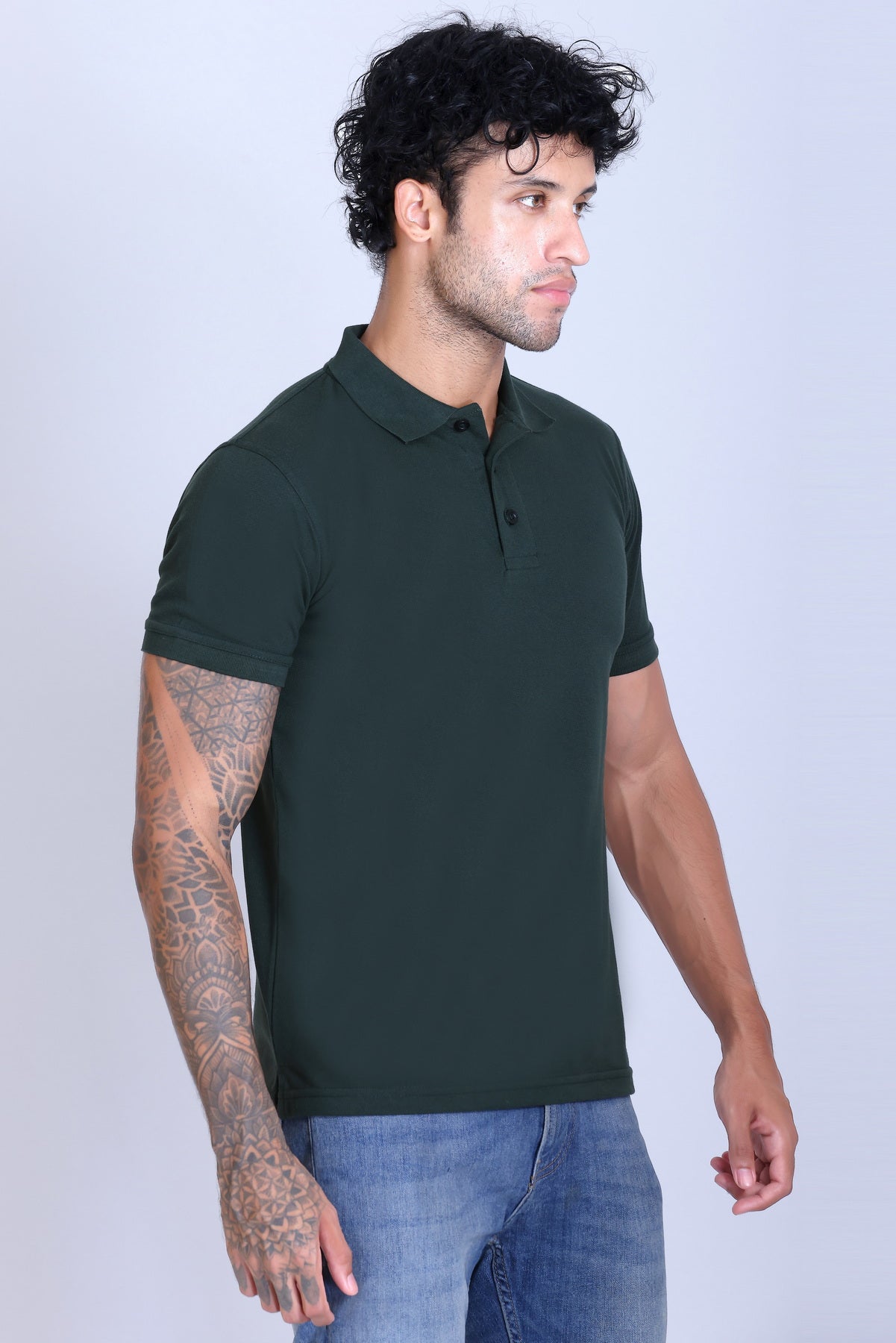PIKMEE Fastees Polo T-Shirt in Bottel Green - image 8