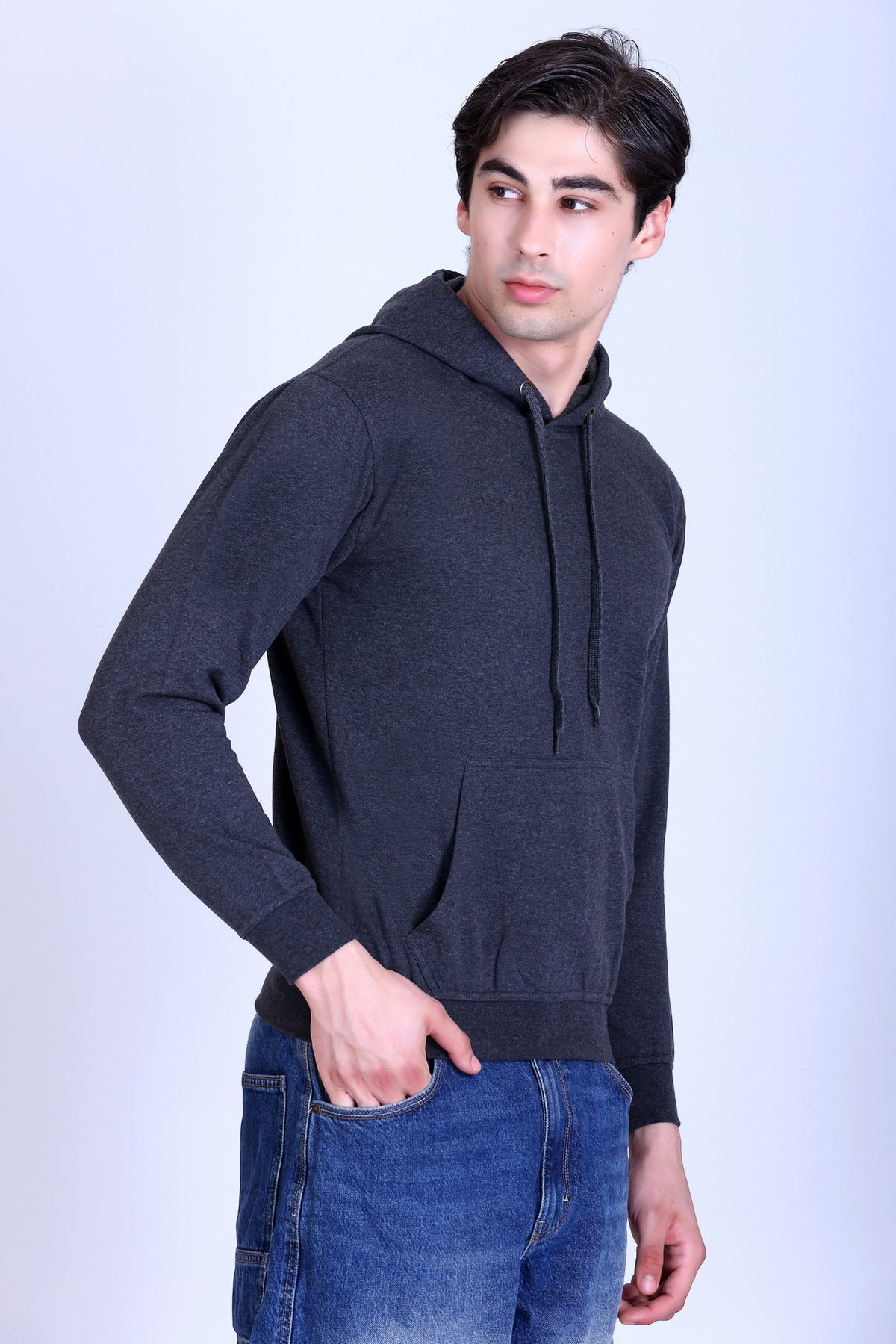 Pikmee Zero Degree Men's Zippered Hooded Sweatshirt - Charcoal Grey