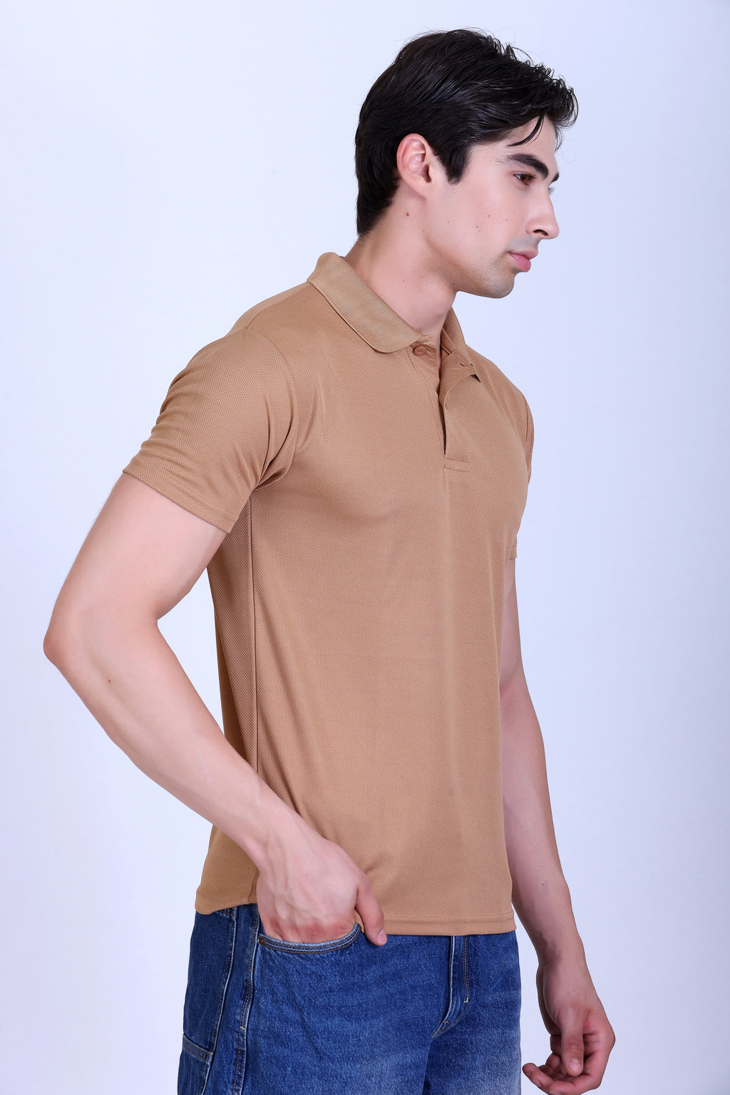 Sports Republic Acti-Play Dryfit Polo T-Shirt in Beige - 7