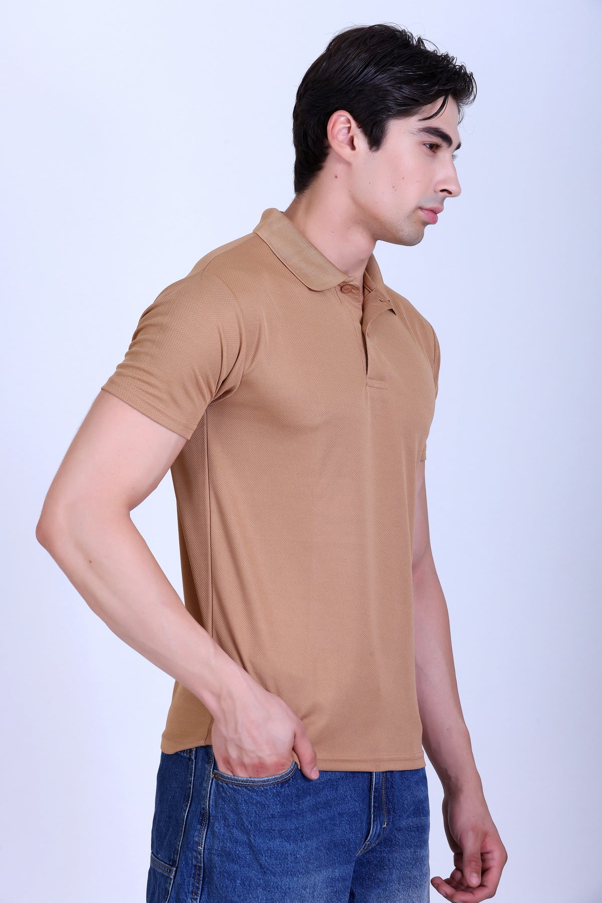 Sports Republic Acti-Play Dryfit Polo T-Shirt in Beige - 7