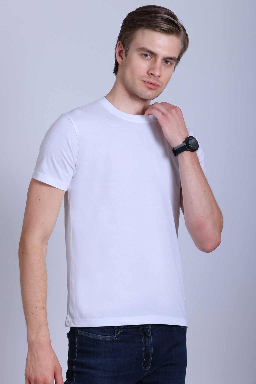 PIKMEE Skinta Bio Wash Crew Neck T-Shirt in White - image 8