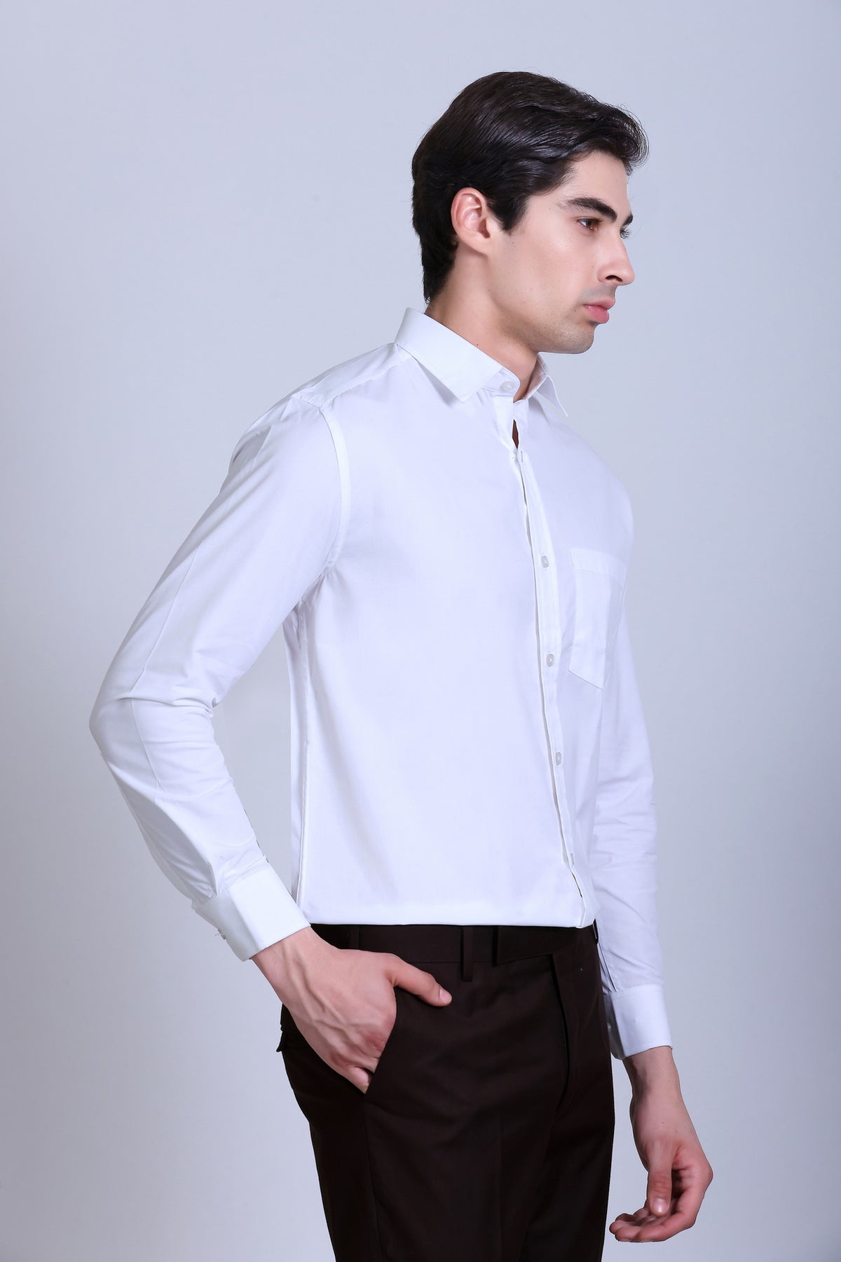Pikmee Monte Franco Men's Regular Fit Formal Shirt - White