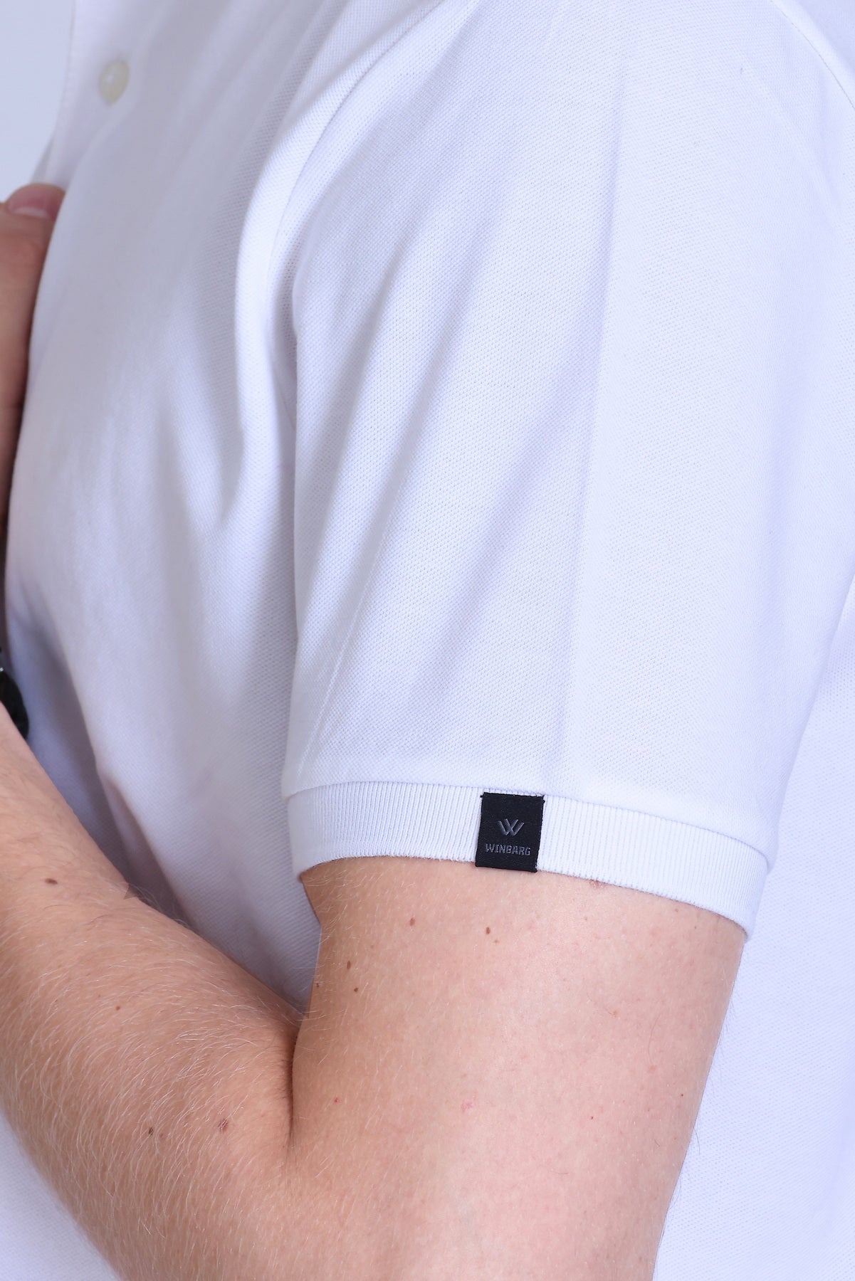 WINBARG Solid Stretch Polo T-Shirt in White - image 7