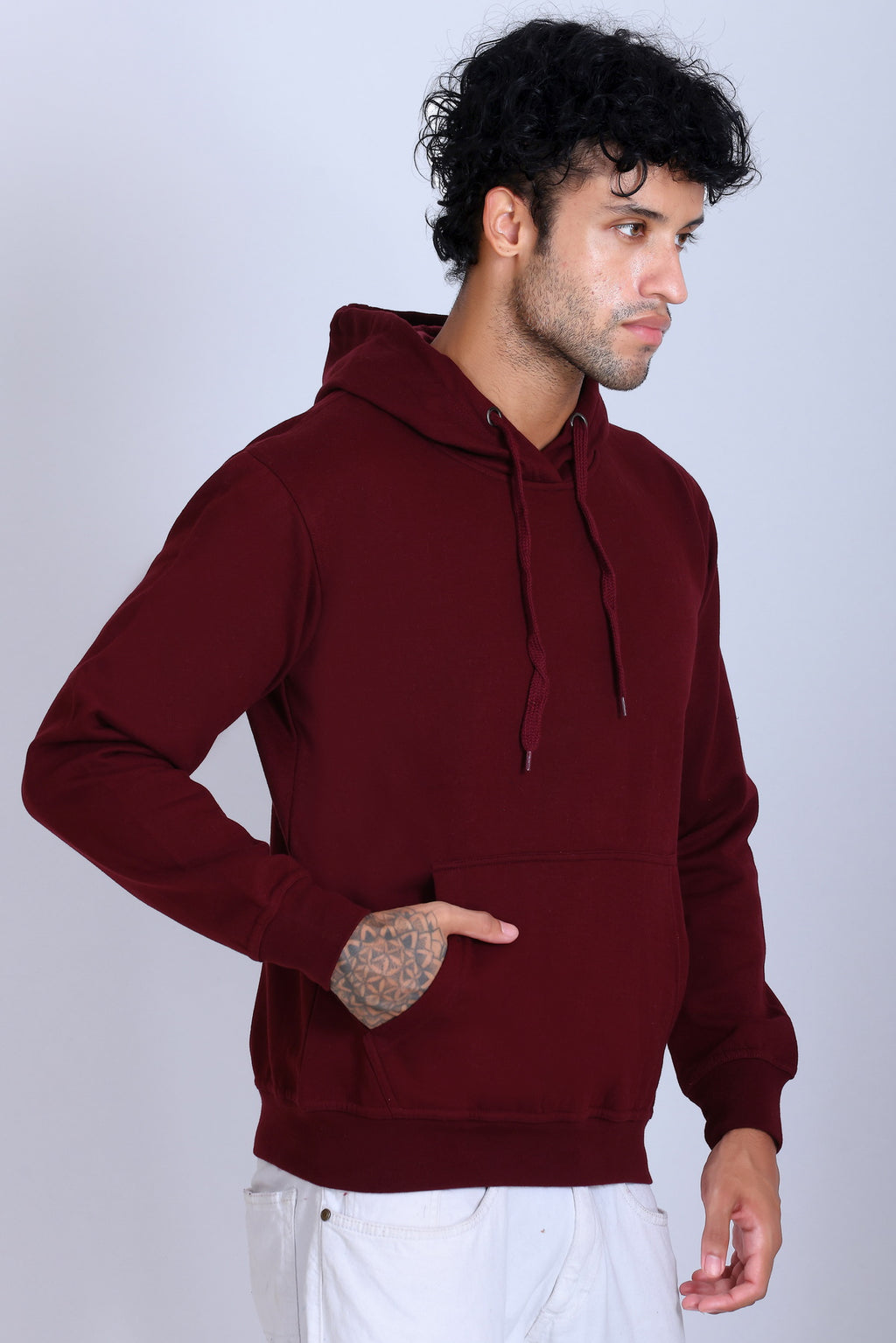Pikmee Zero Degree Men's Pullover Hooded Sweatshirt - Maroon