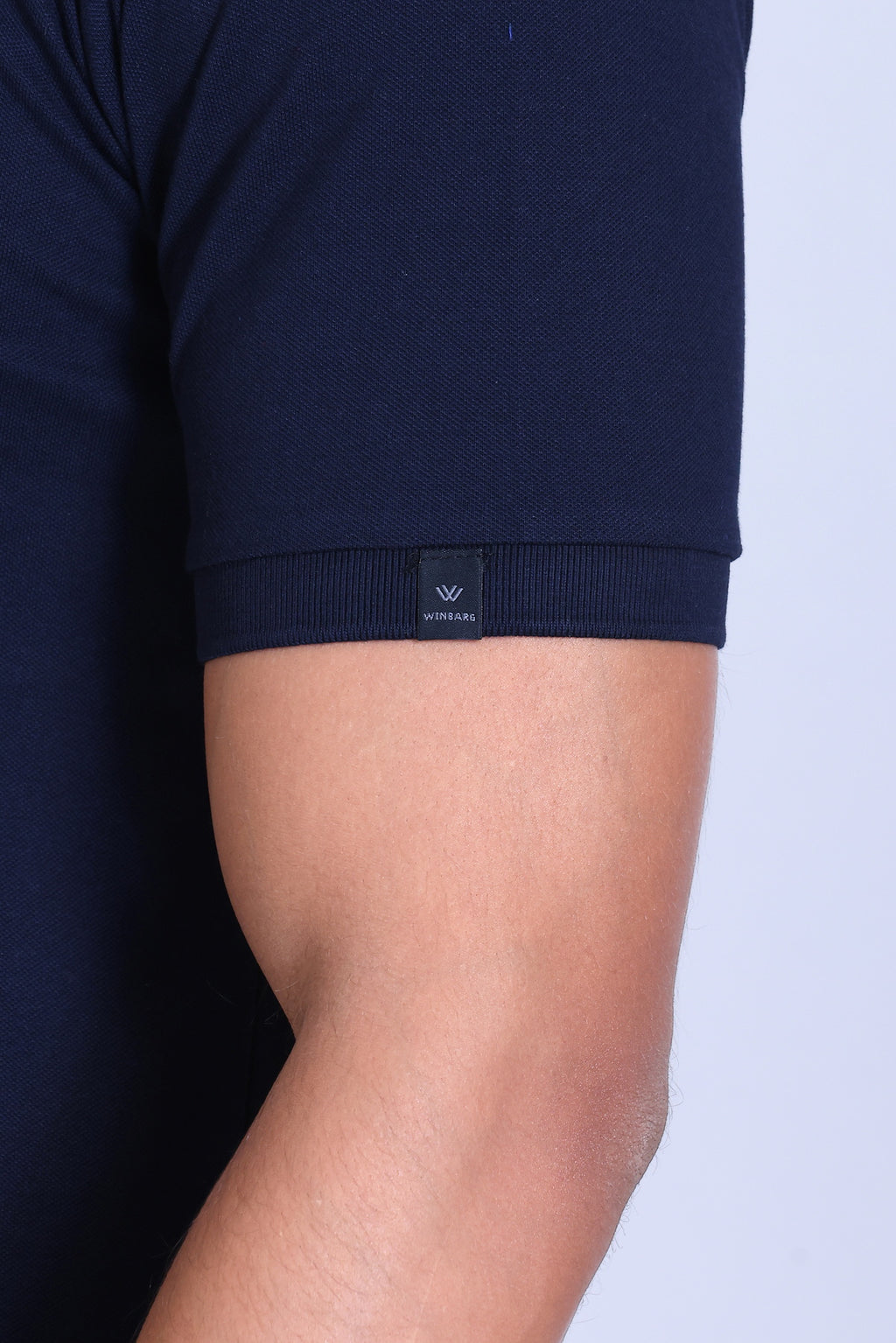 WINBARG Solid Stretch Polo T-Shirt in Navy - image 7