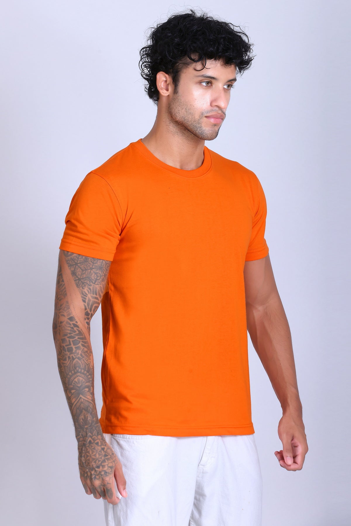 PIKMEE Skinta Bio Wash Crew Neck T-Shirt in Orange - image 8
