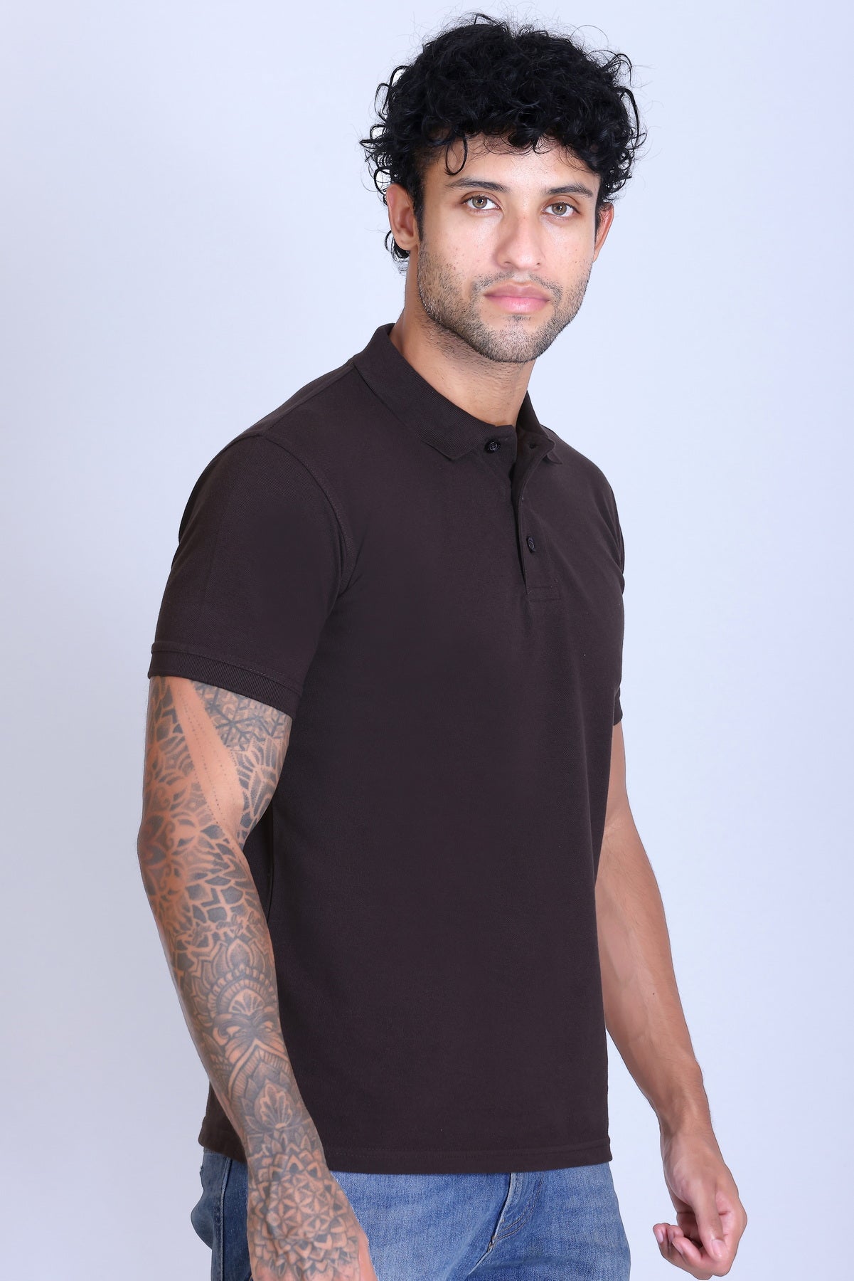 PIKMEE Fastees Polo T-Shirt in Chocolate Brown - image 8